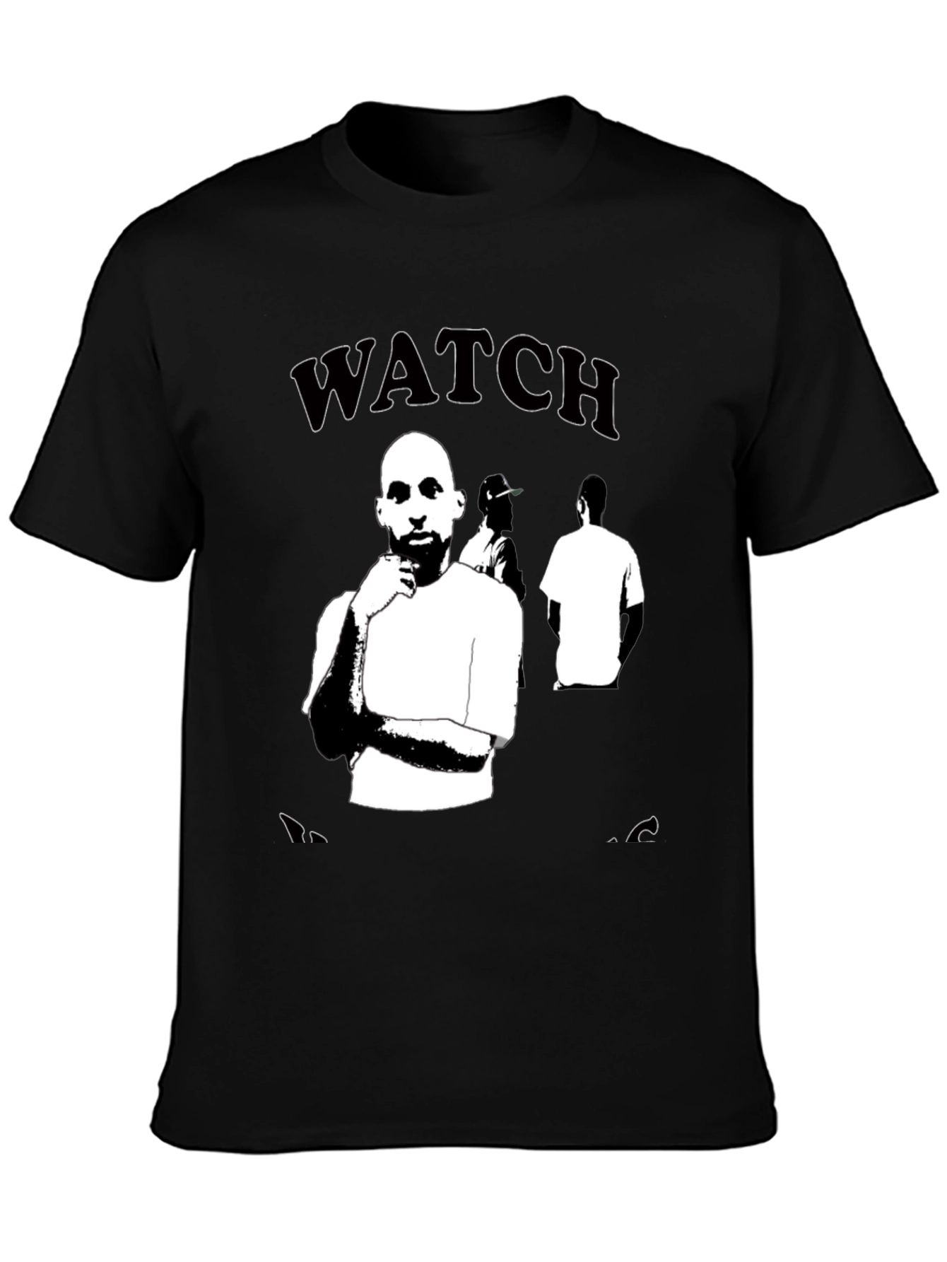 Watch Us Black Graphic Tee for Men
