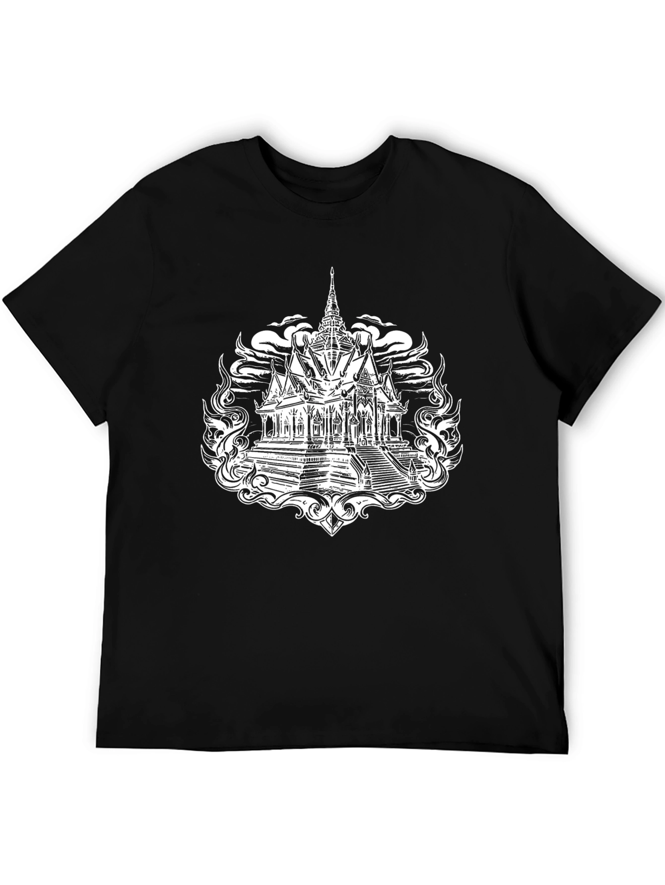 Temple Graphic Tee - Stylish Black T-Shirt