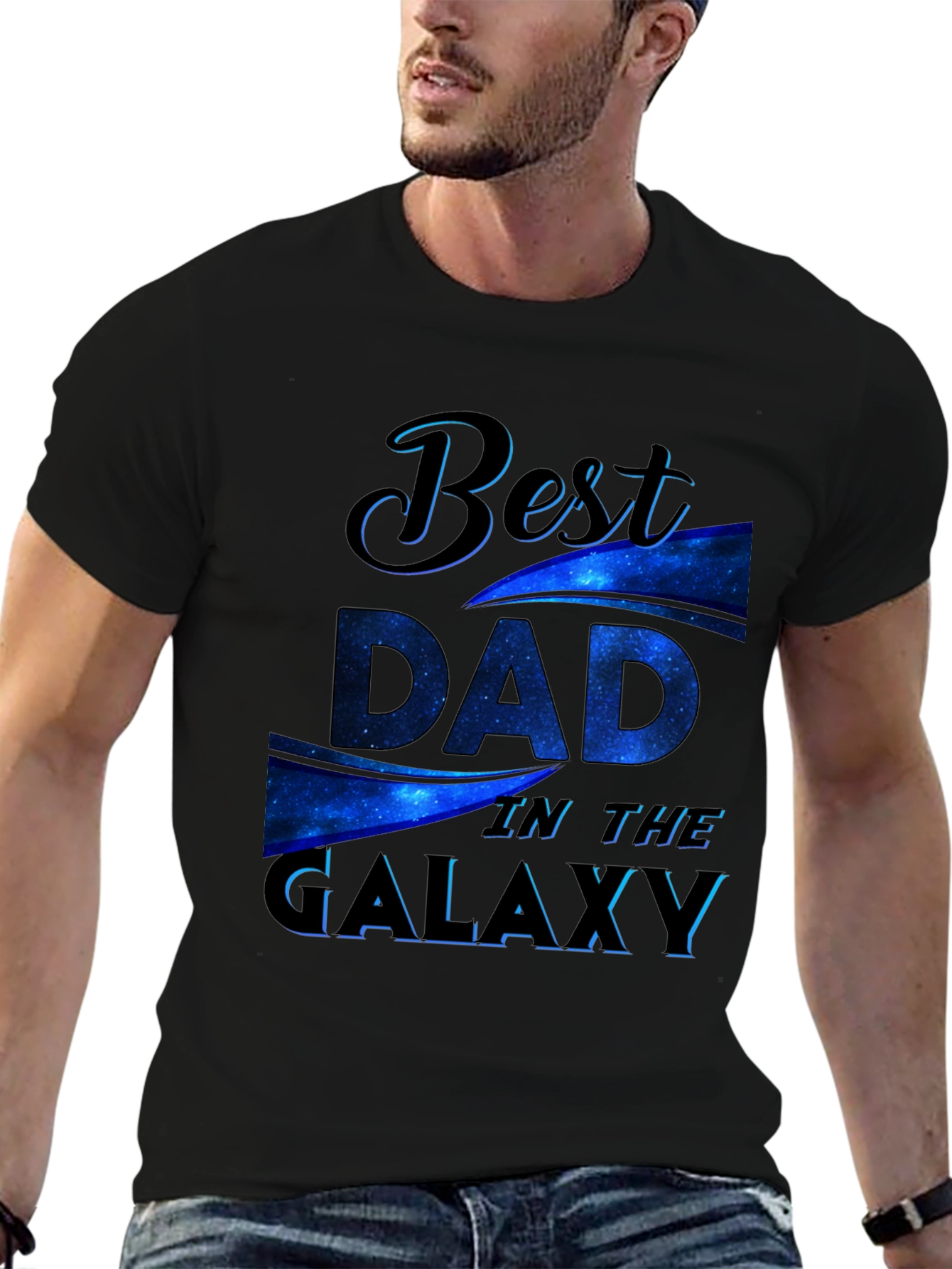 Best Dad in the Galaxy Black T-Shirt