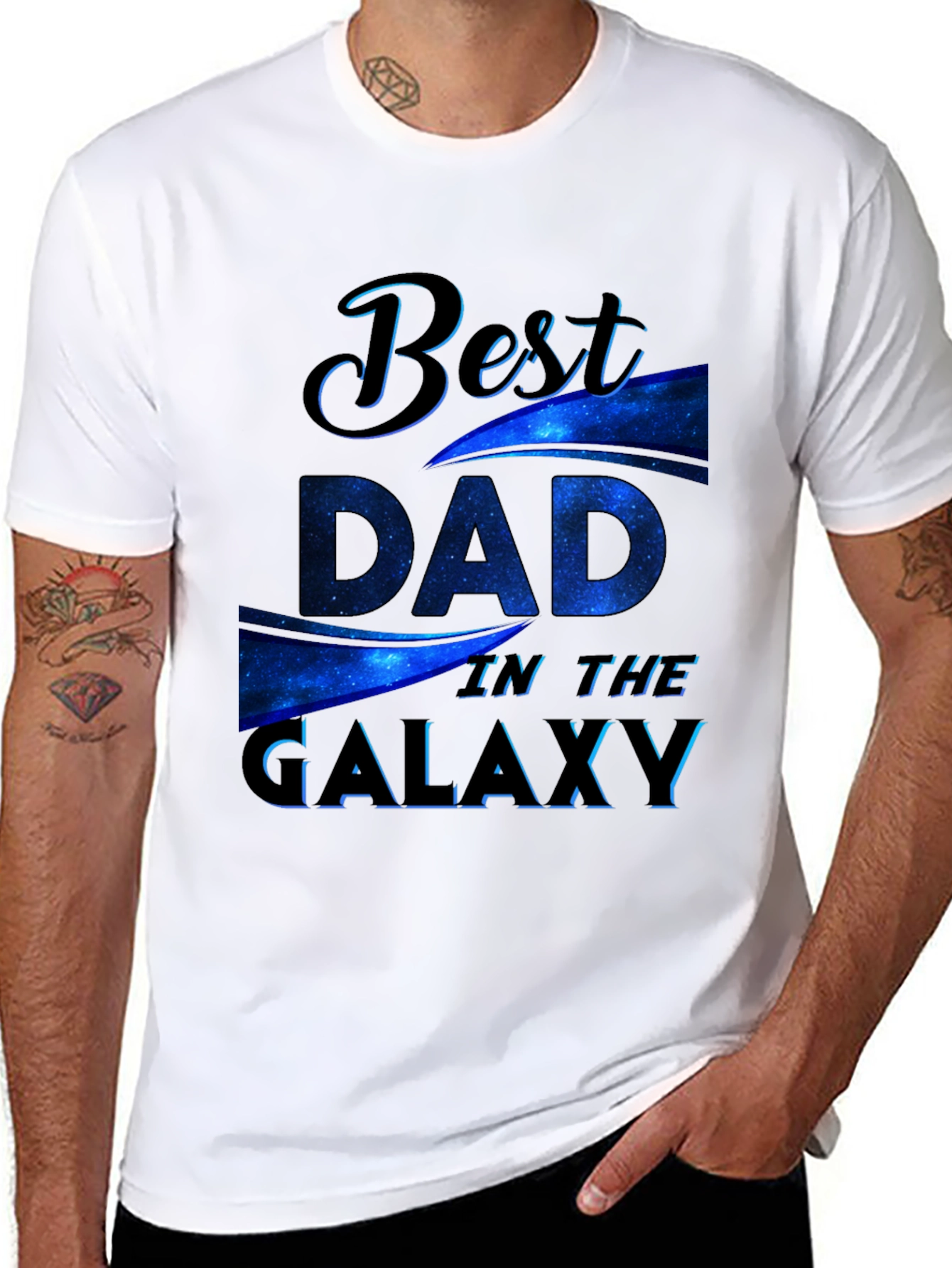Best Dad in the Galaxy Black T-Shirt
