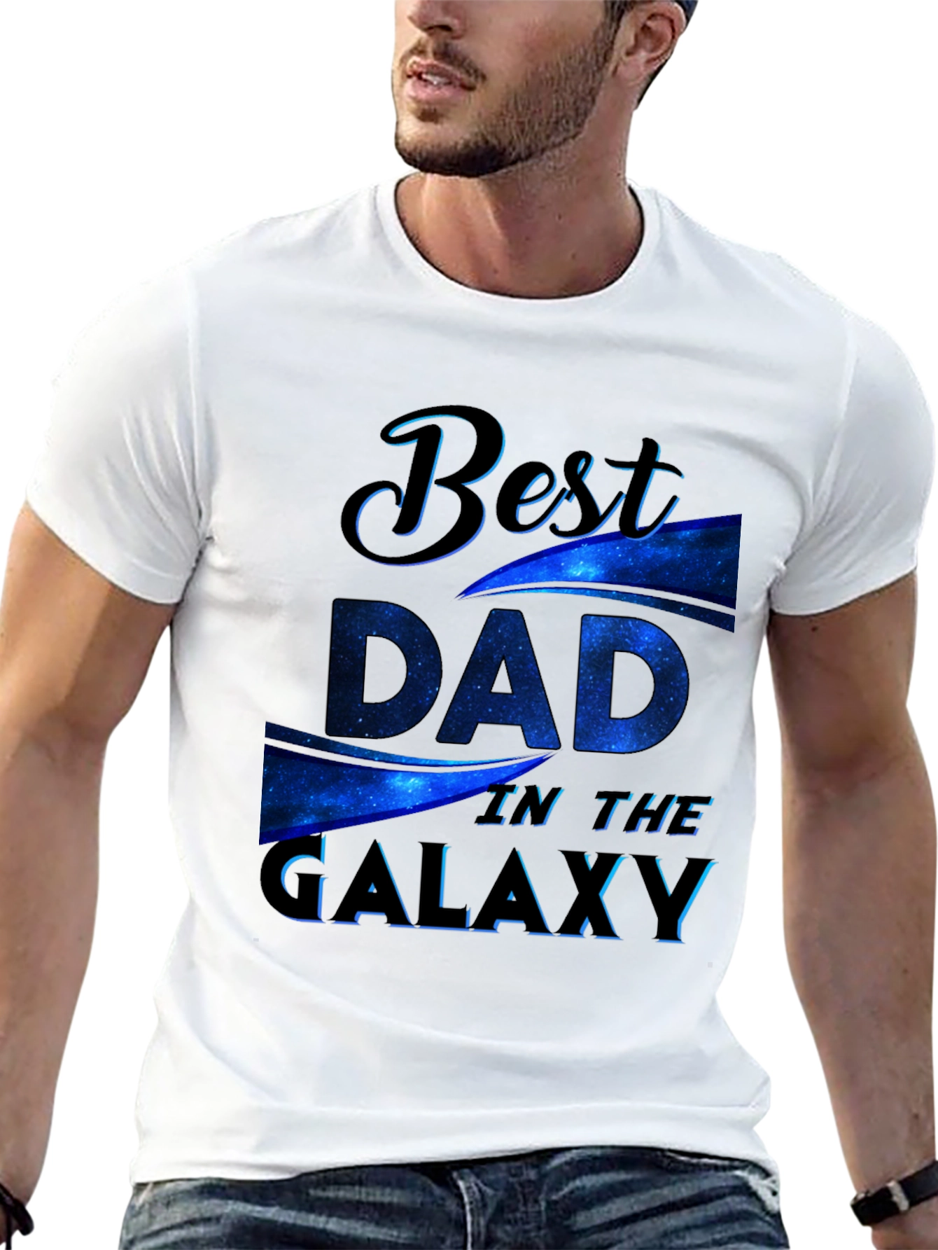 Best Dad in the Galaxy Black T-Shirt