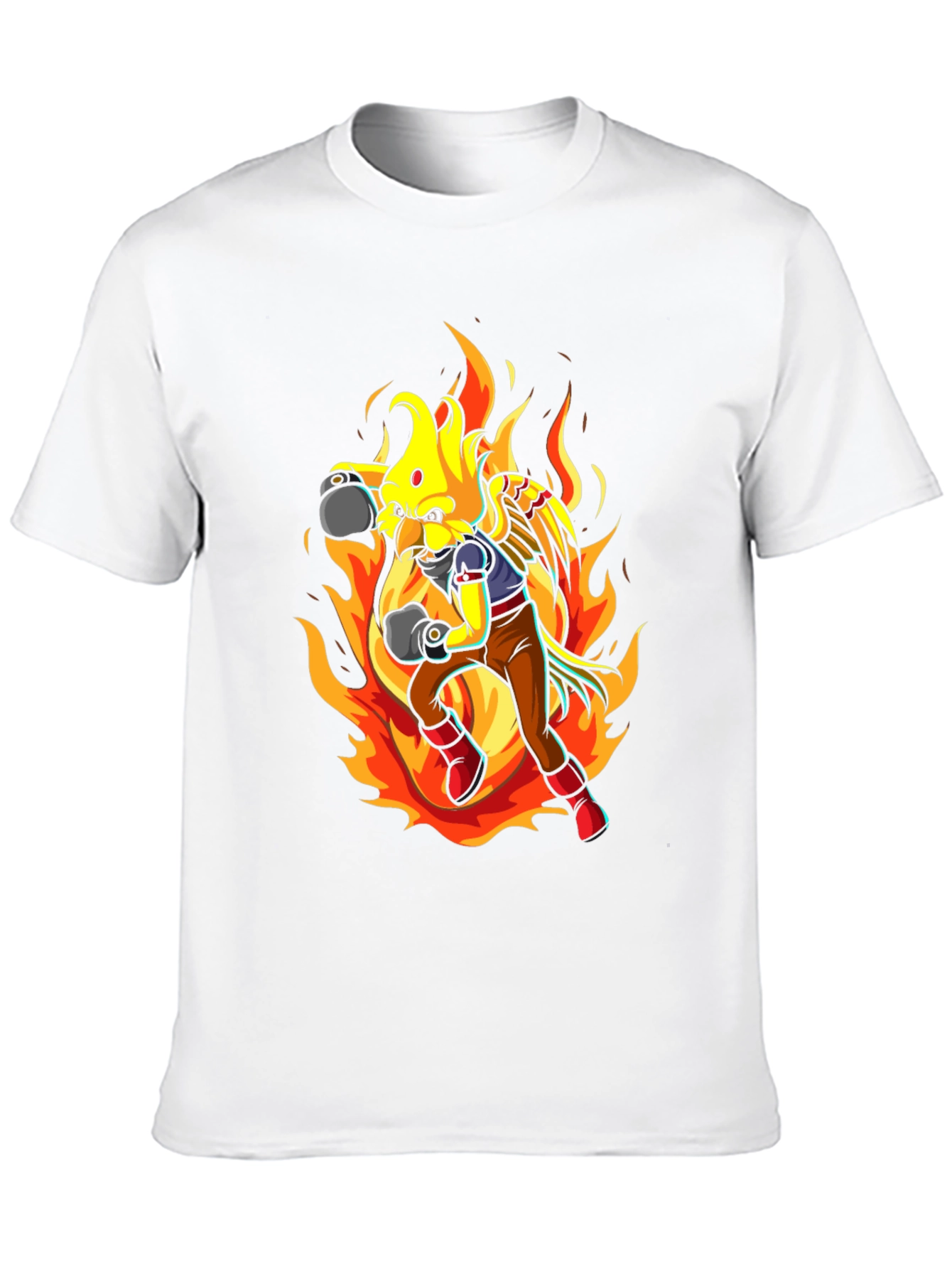 Fiery Bird Boxer T-Shirt - Unique Graphic Tee