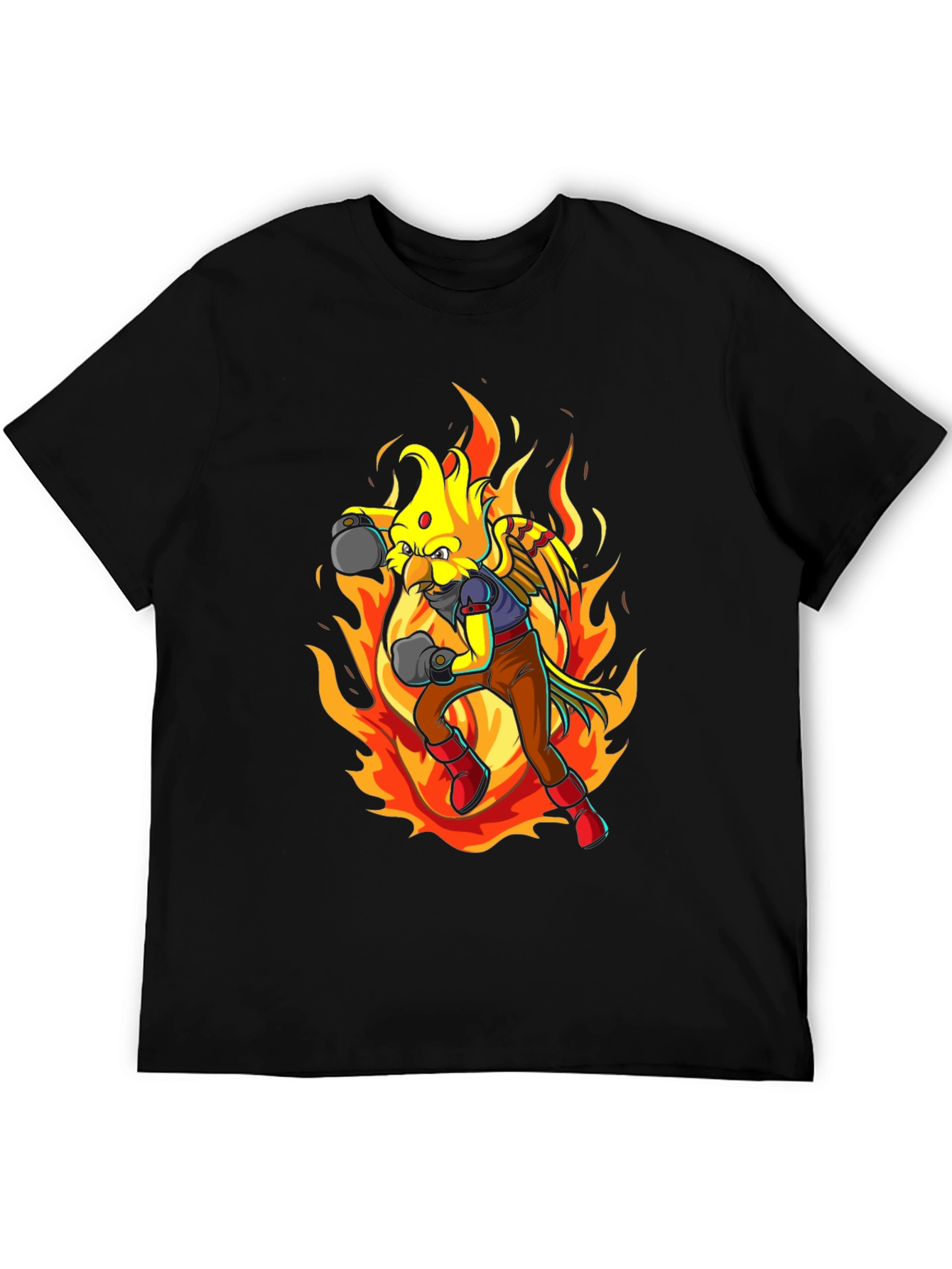 Fiery Bird Boxer T-Shirt - Unique Graphic Tee