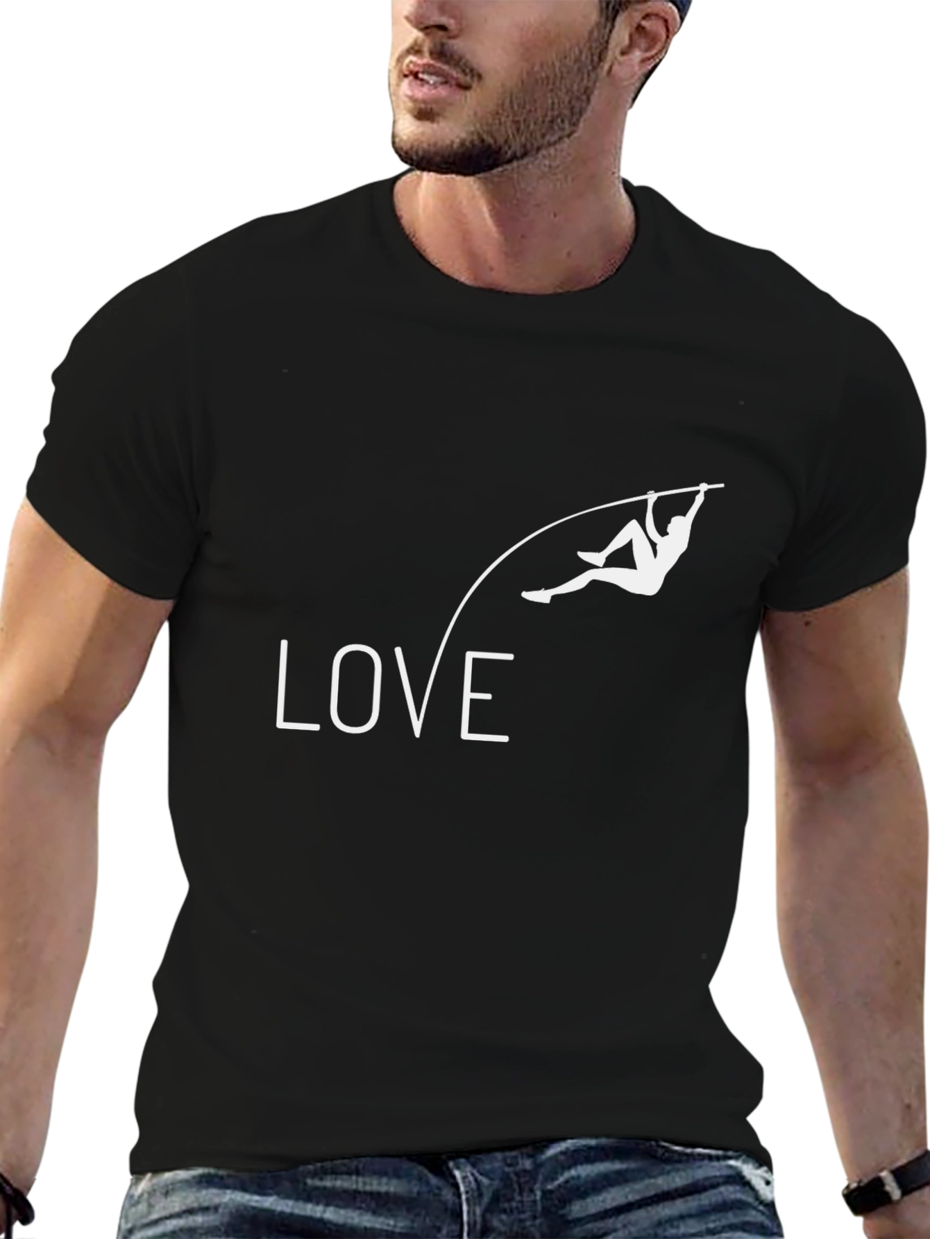 Love Pole Vaulting Black T-Shirt