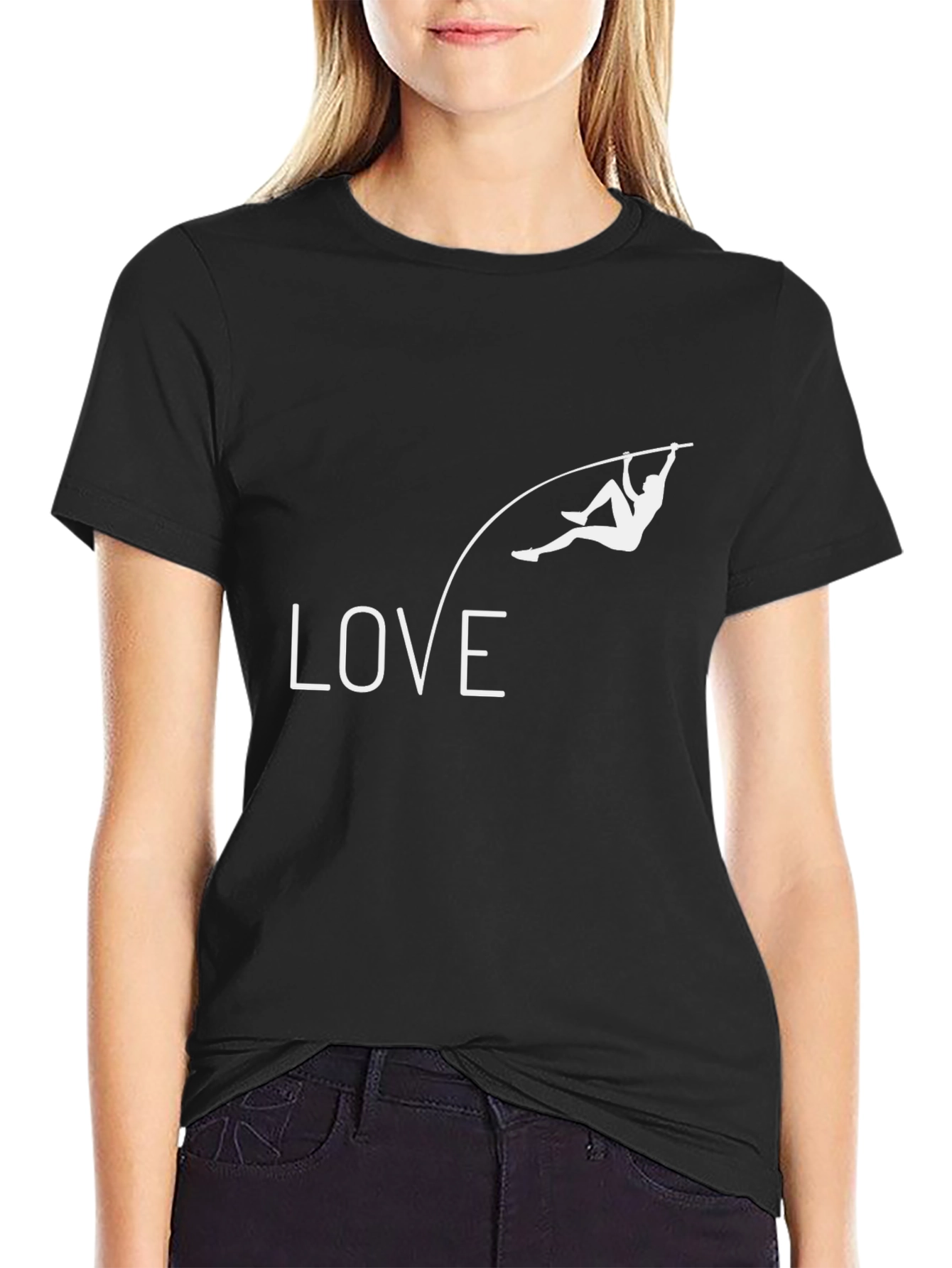 Love Pole Vaulting Black T-Shirt