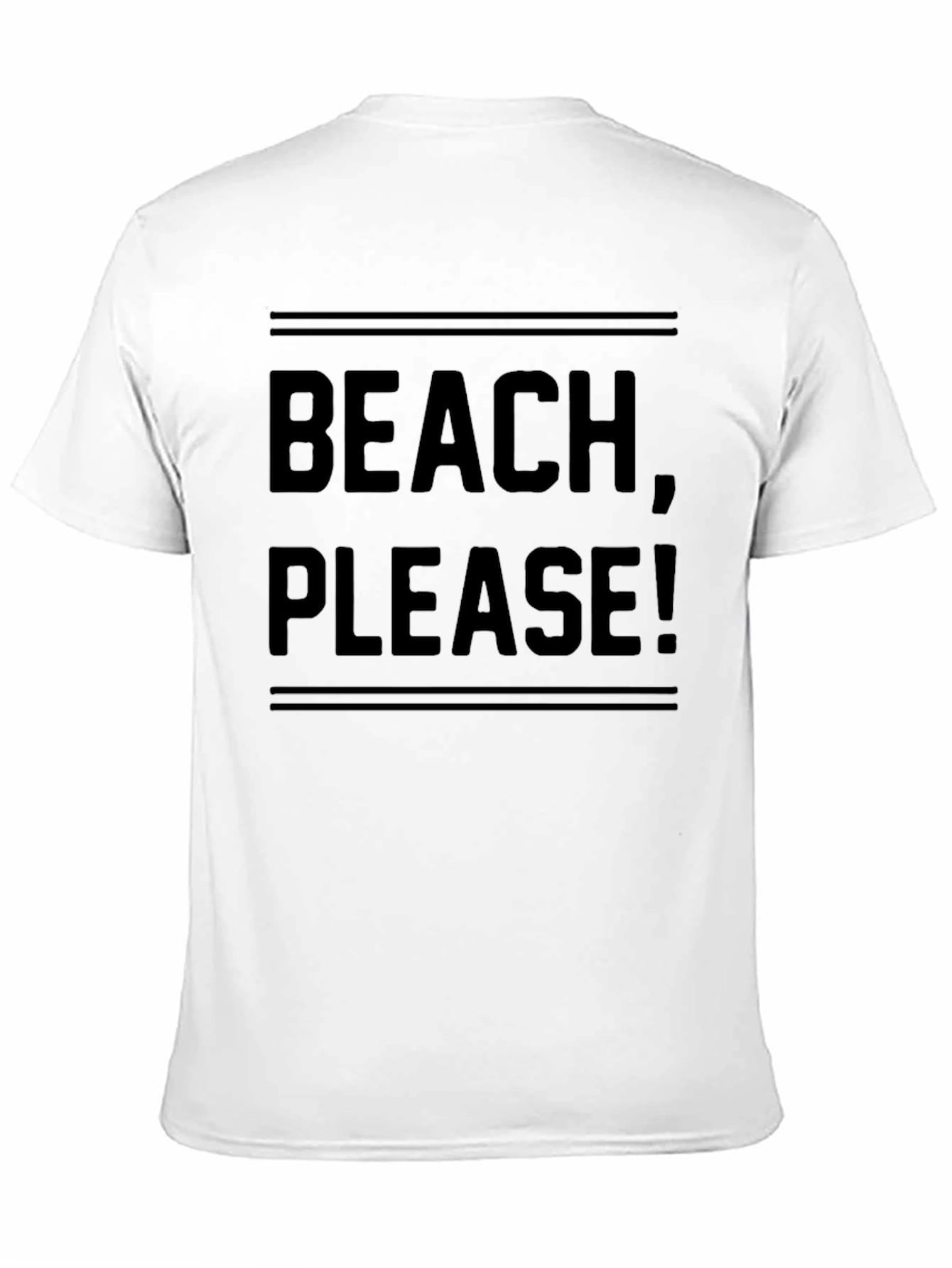 Beach Please! Black Graphic T-Shirt