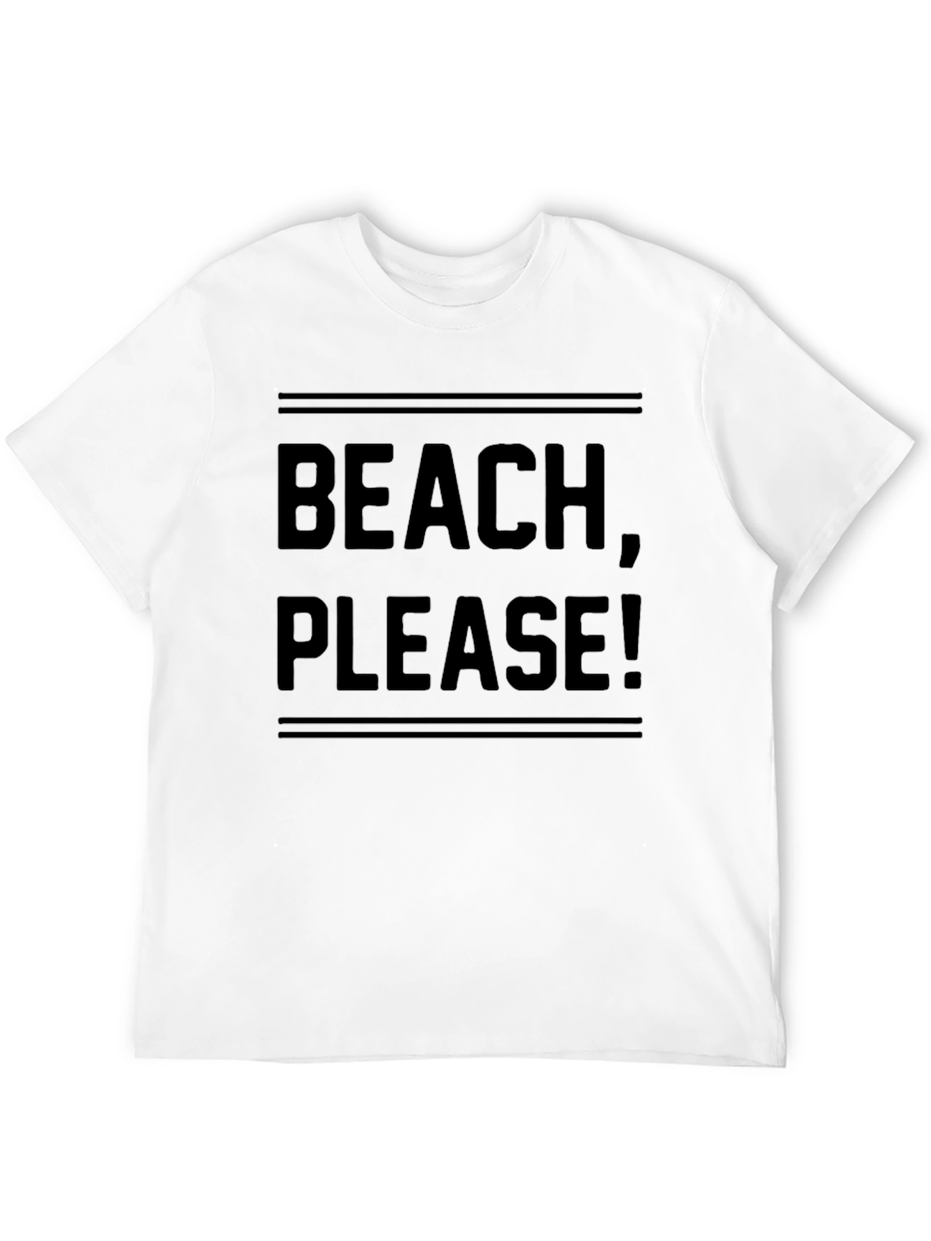 Beach Please! Black Graphic T-Shirt