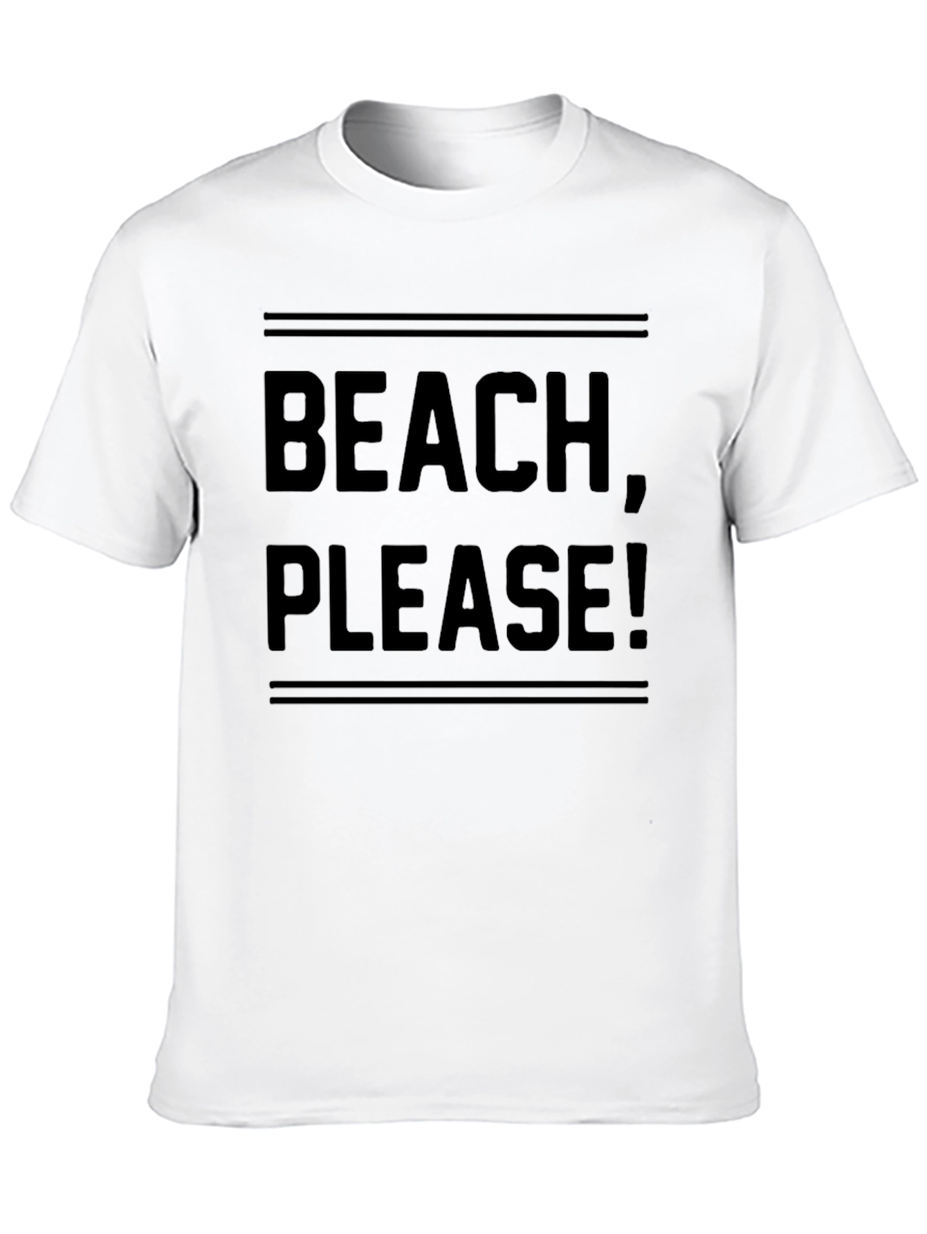 Beach Please! Black Graphic T-Shirt