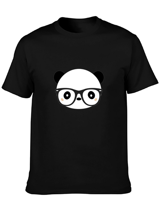 Cool Panda Tee: Stylish Black Cotton T-Shirt