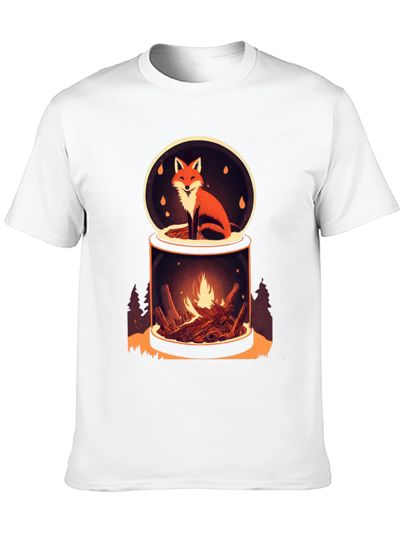 Fox and Fire Snow Globe Graphic Tee