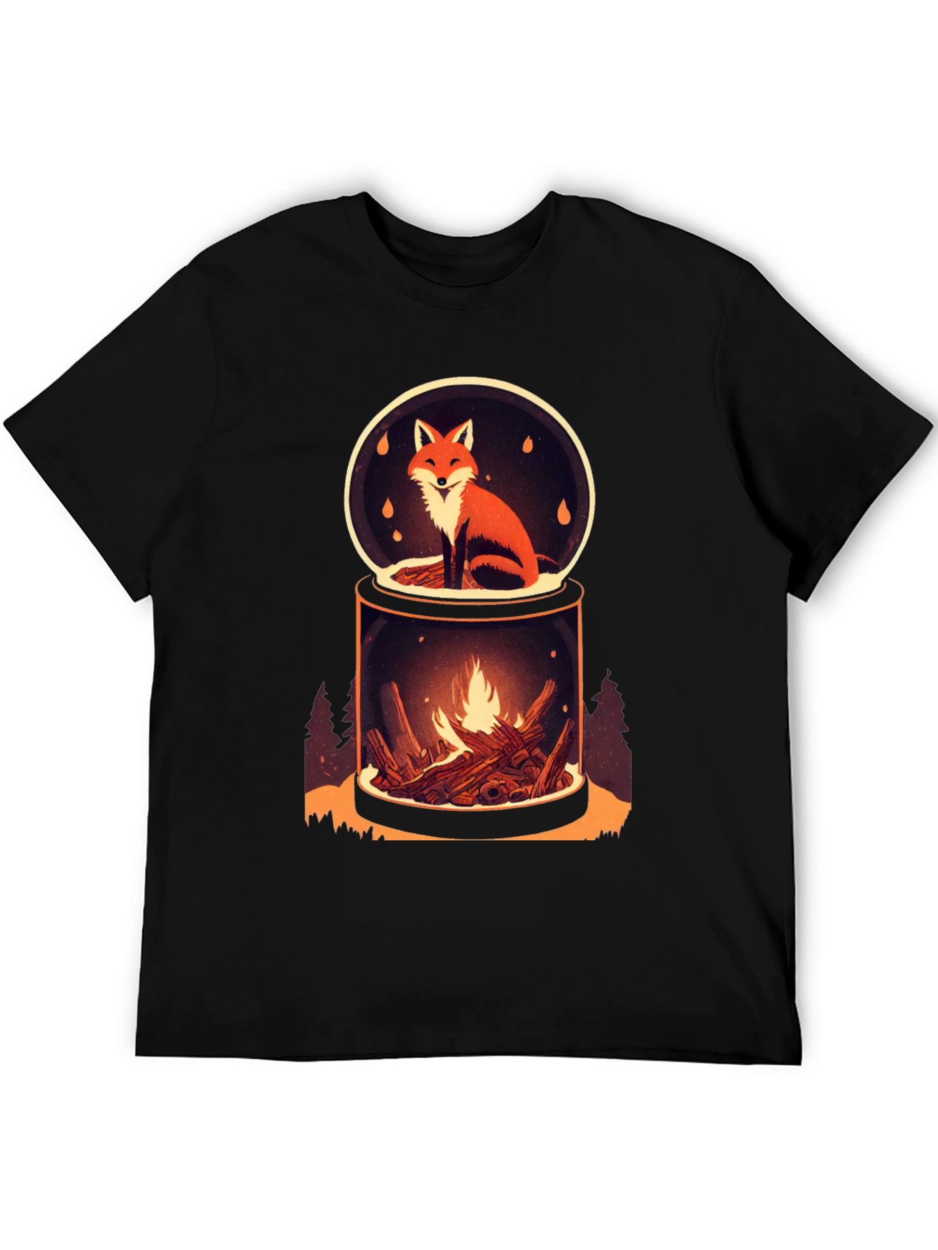 Fox and Fire Snow Globe Graphic Tee