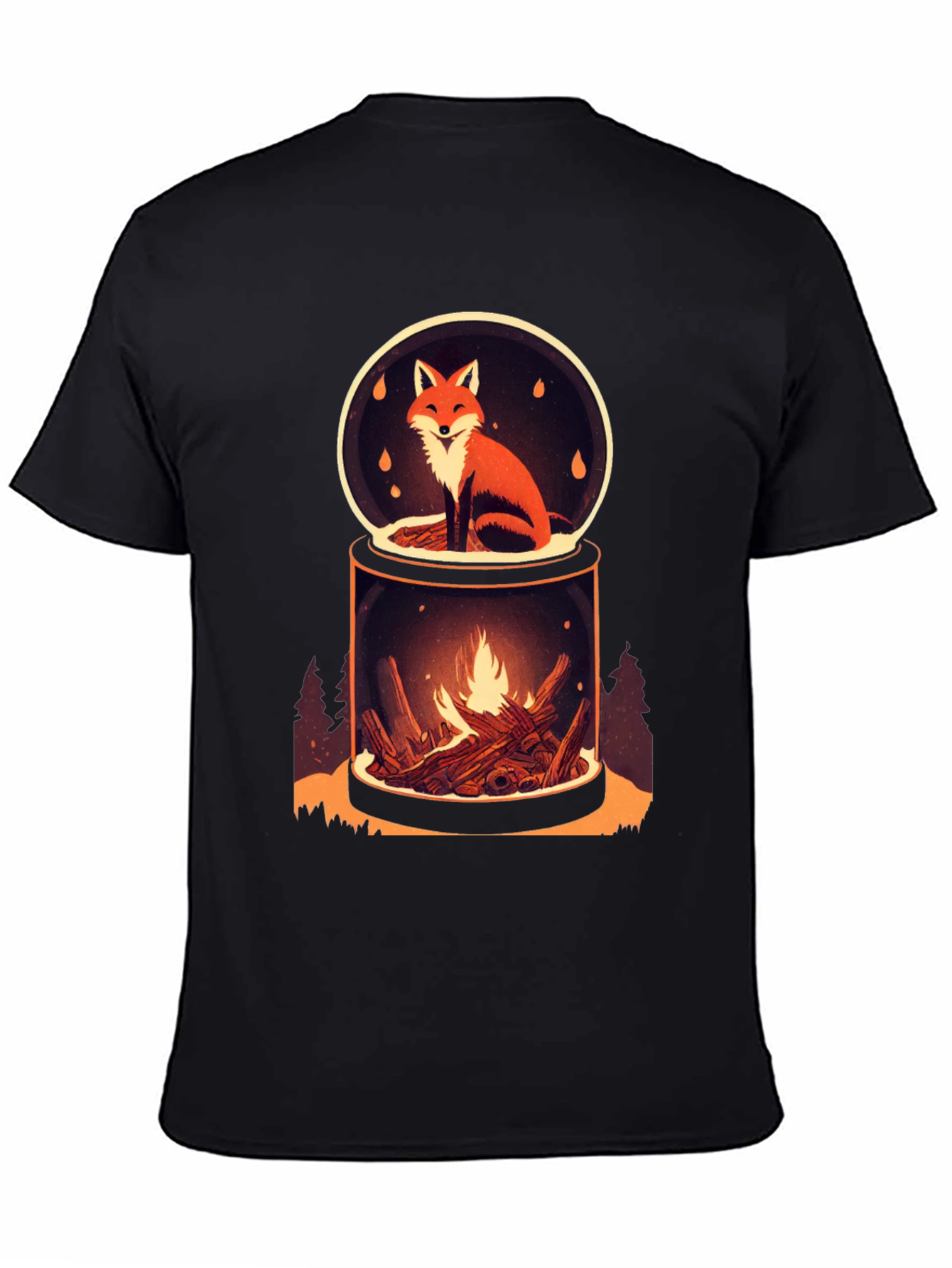 Fox and Fire Snow Globe Graphic Tee