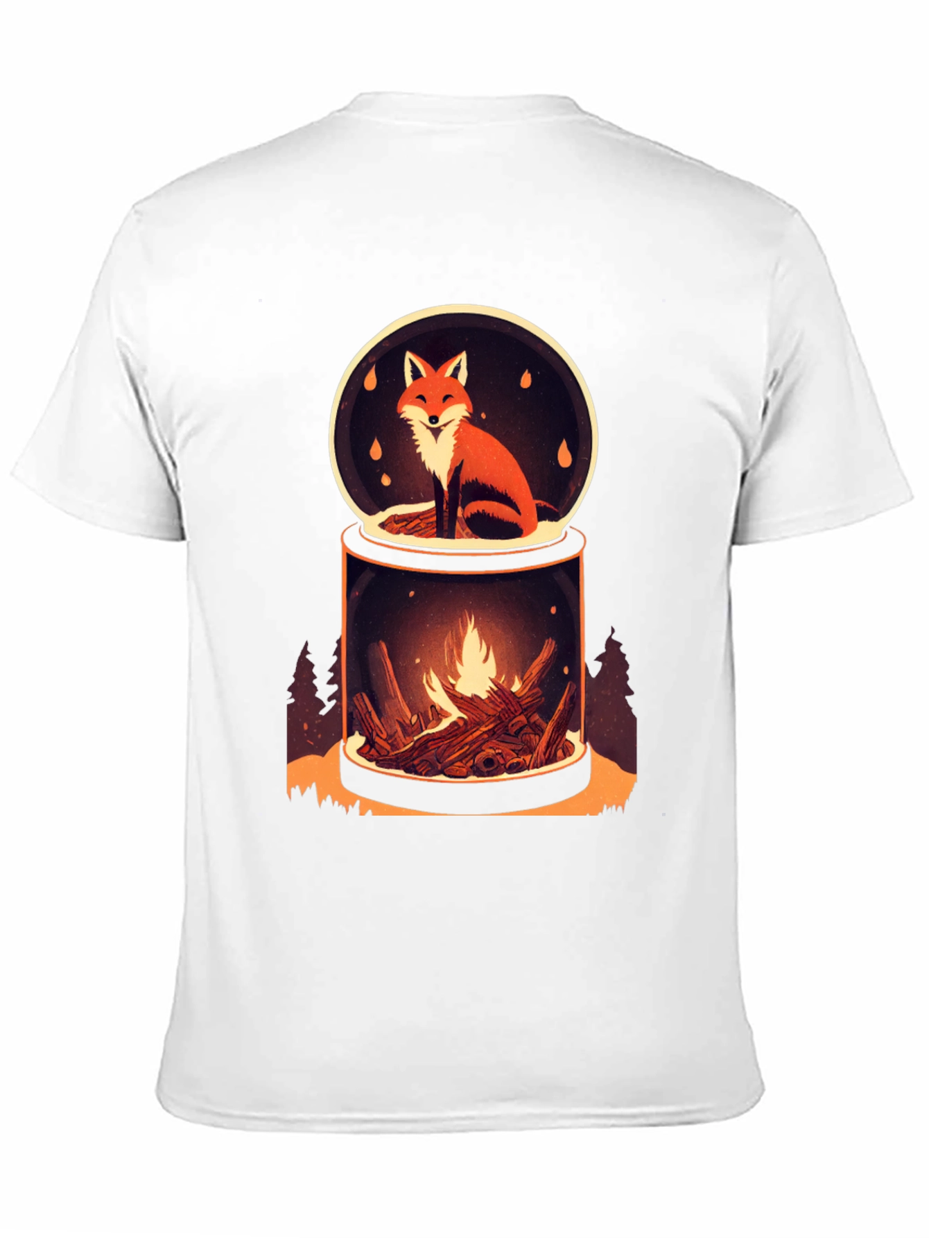 Fox and Fire Snow Globe Graphic Tee