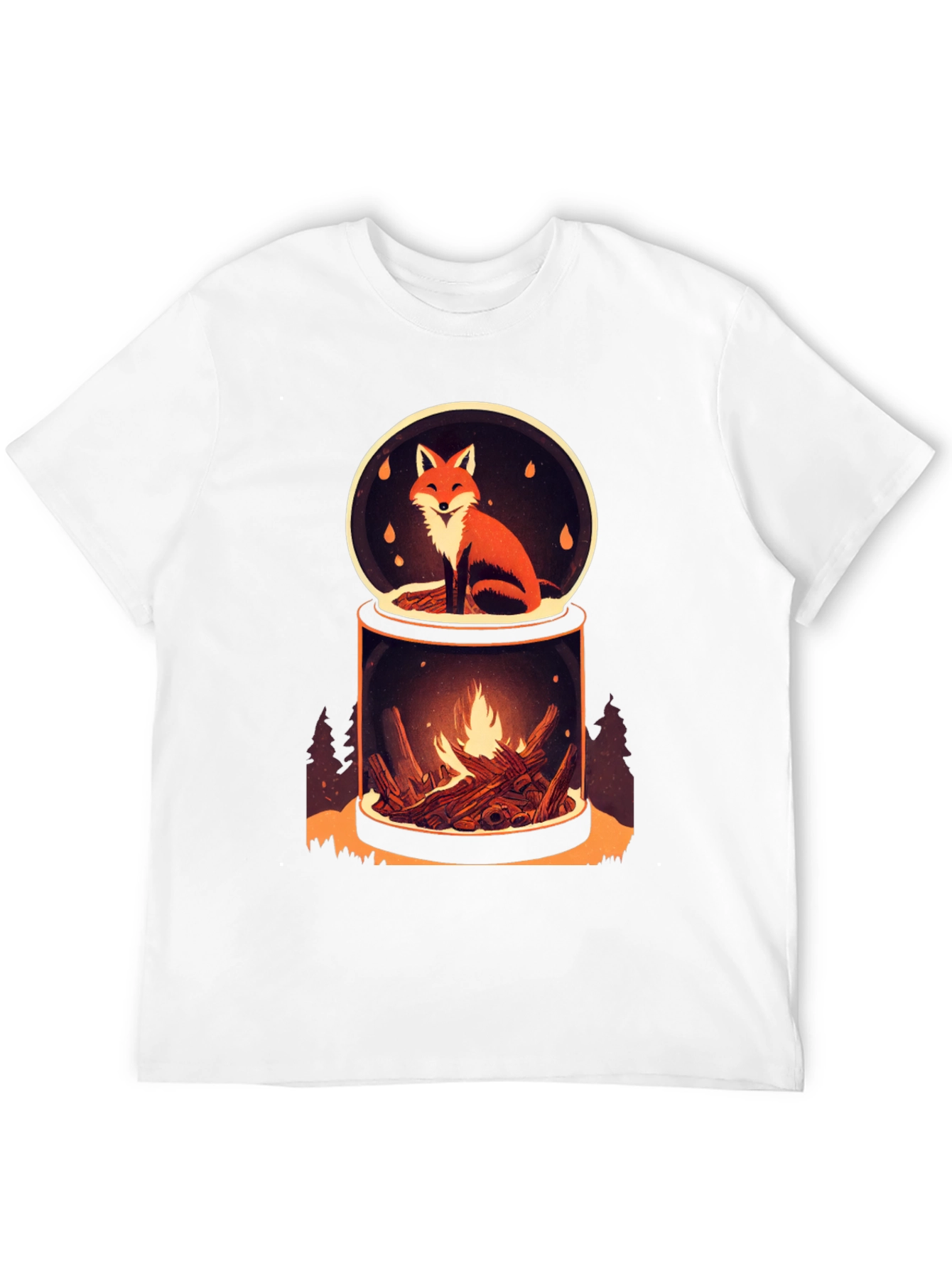 Fox and Fire Snow Globe Graphic Tee