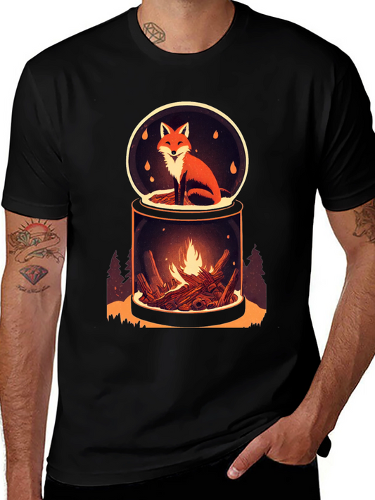 Fox and Fire Snow Globe Graphic Tee