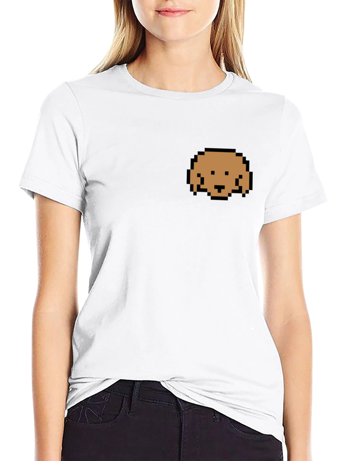 Pixel Dog Graphic Black T-Shirt - Casual Comfort