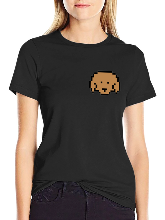 Pixel Dog Graphic Black T-Shirt - Casual Comfort