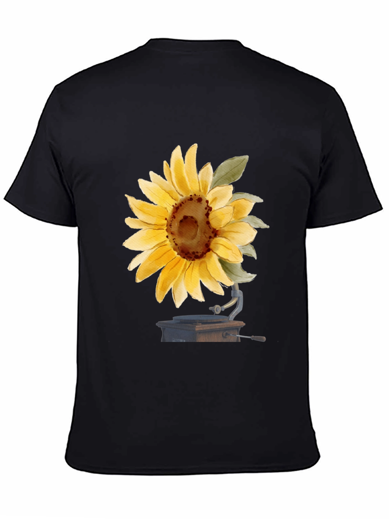 Sunflower Phonograph Black Graphic Tee