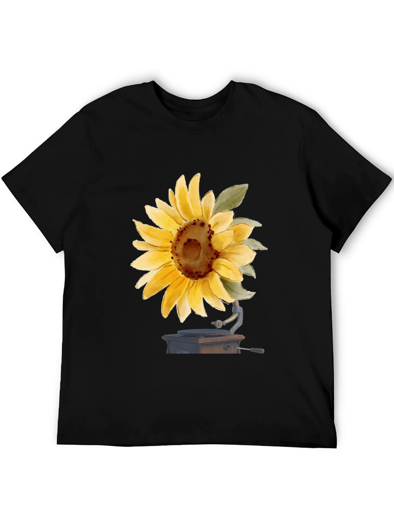 Sunflower Phonograph Black Graphic Tee