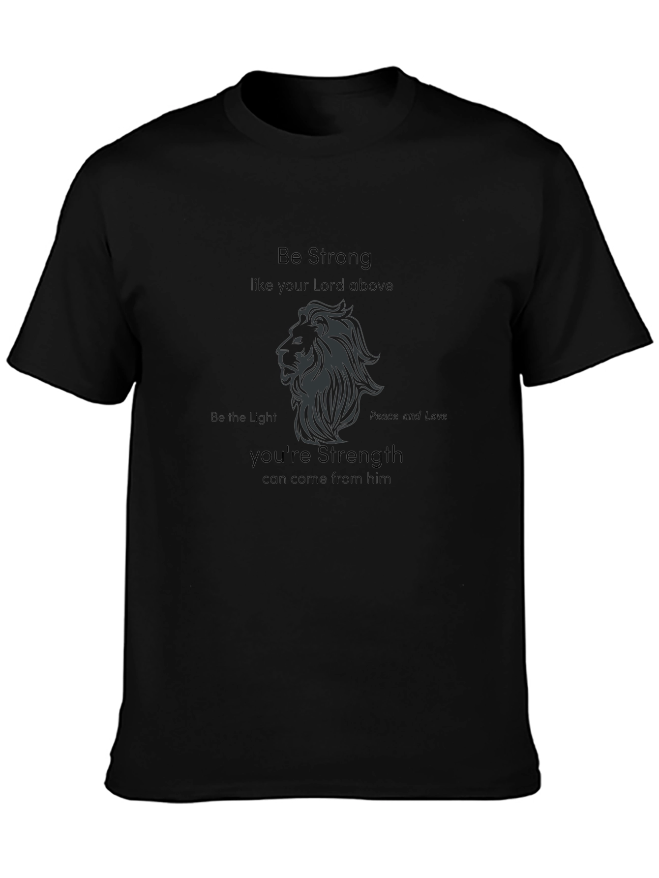 Be Strong Lion Graphic T-Shirt - Black
