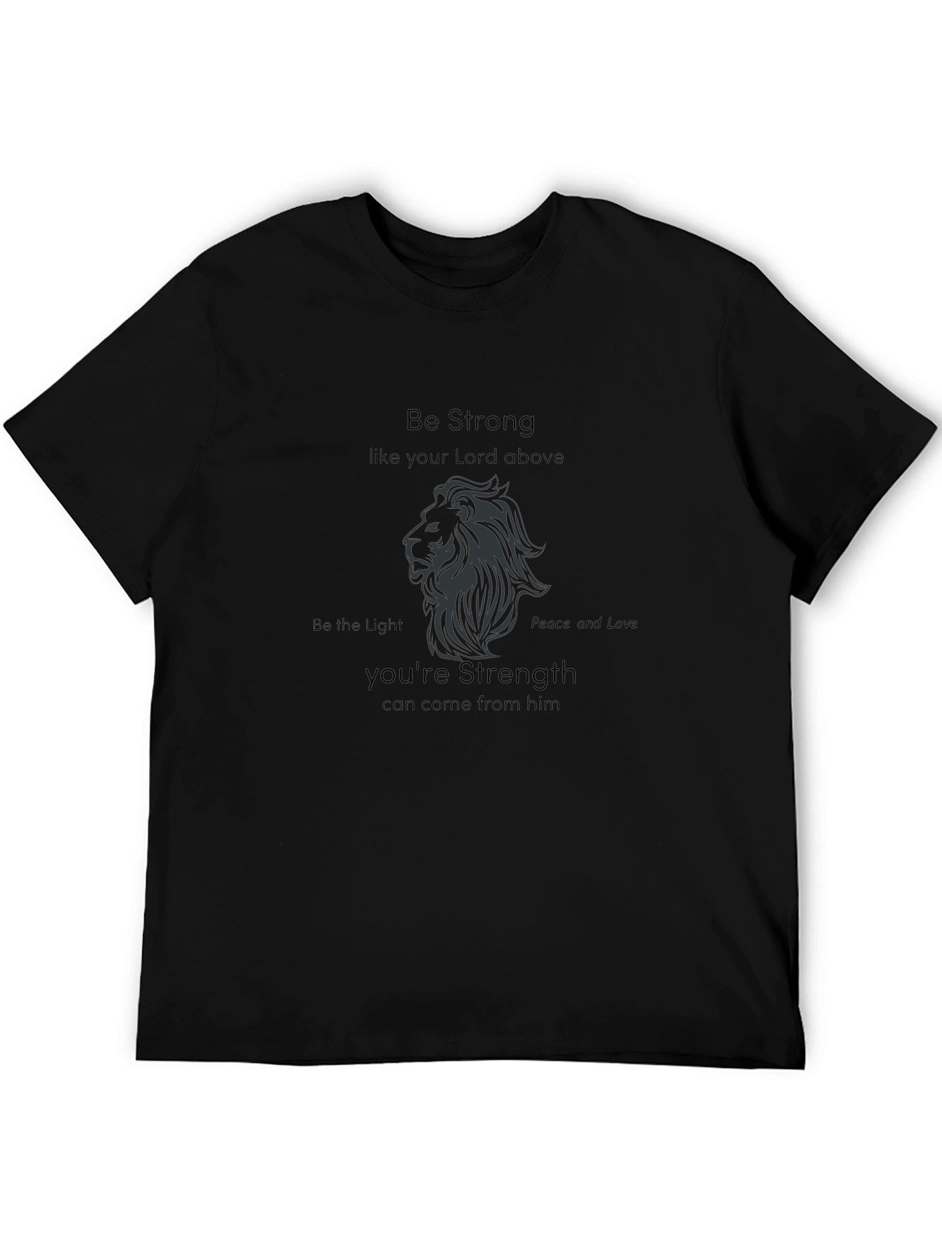 Be Strong Lion Graphic T-Shirt - Black