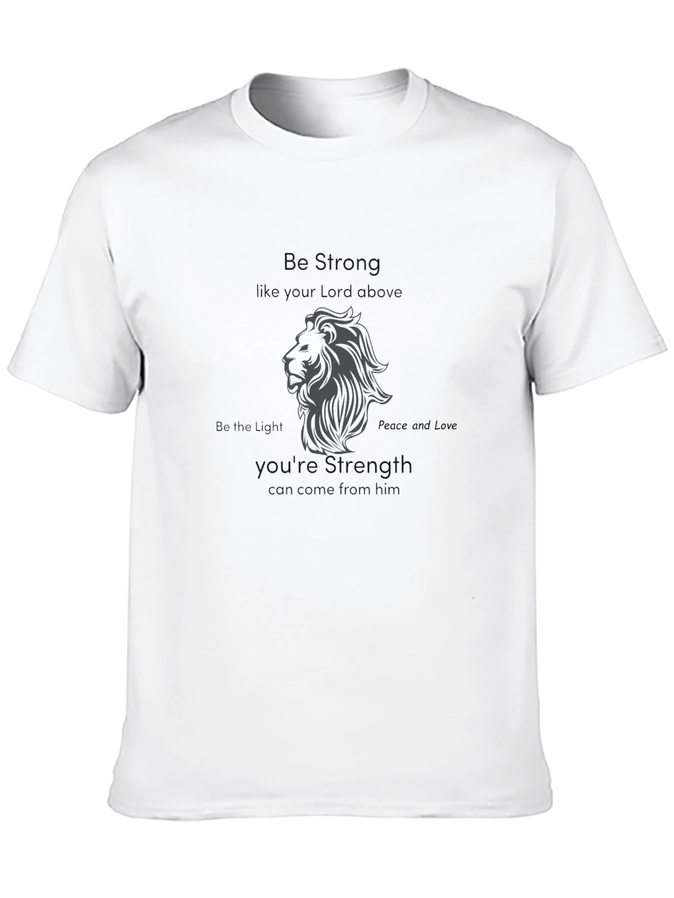Be Strong Lion Graphic T-Shirt - Black