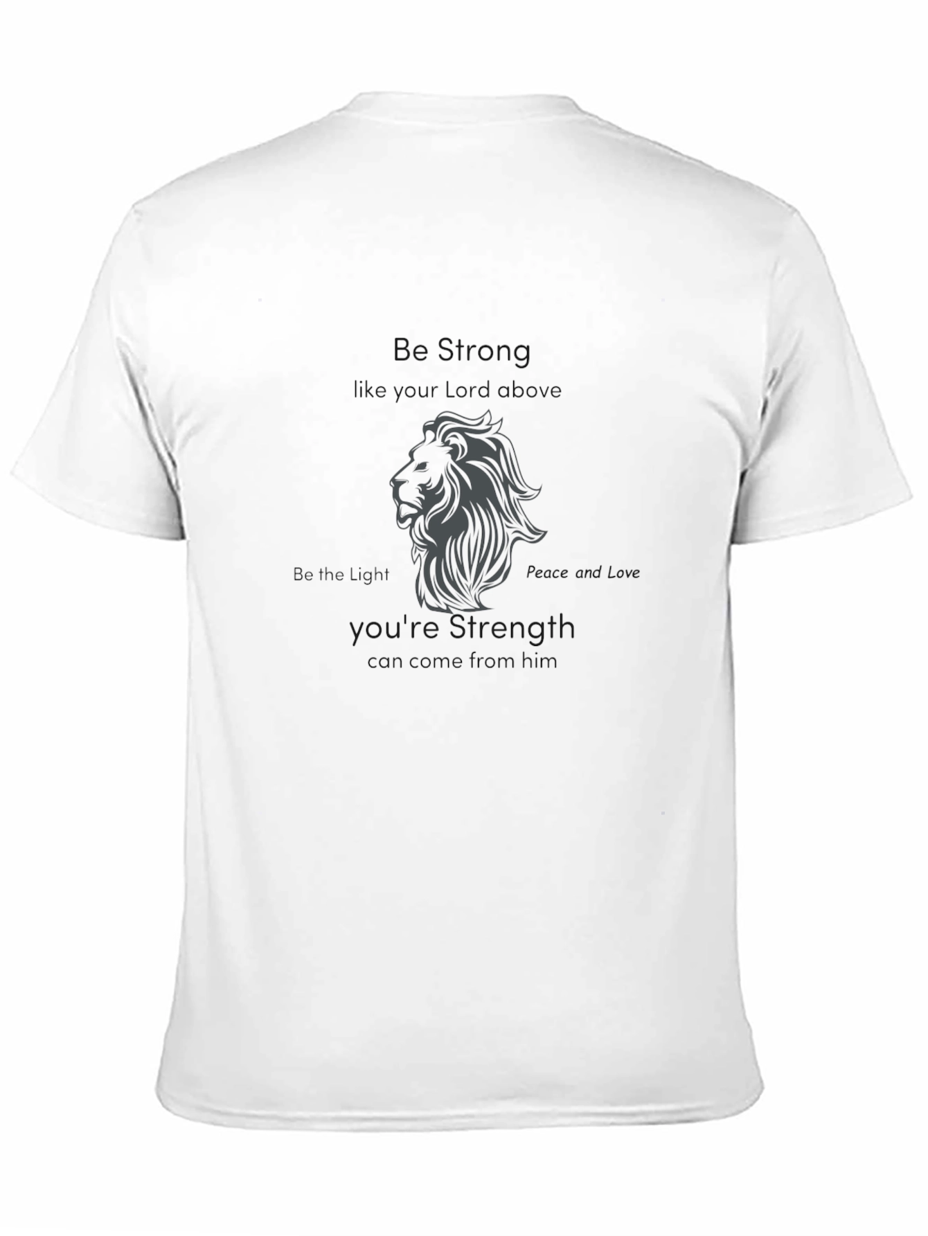 Be Strong Lion Graphic T-Shirt - Black