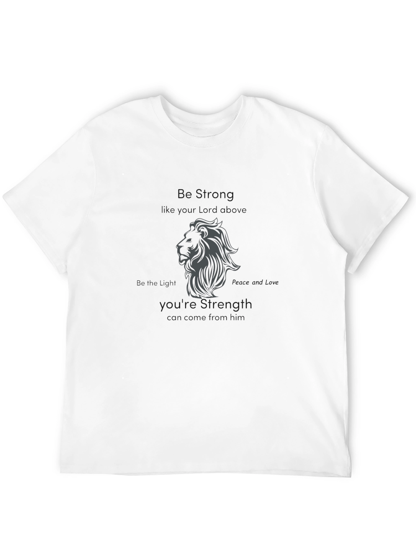 Be Strong Lion Graphic T-Shirt - Black