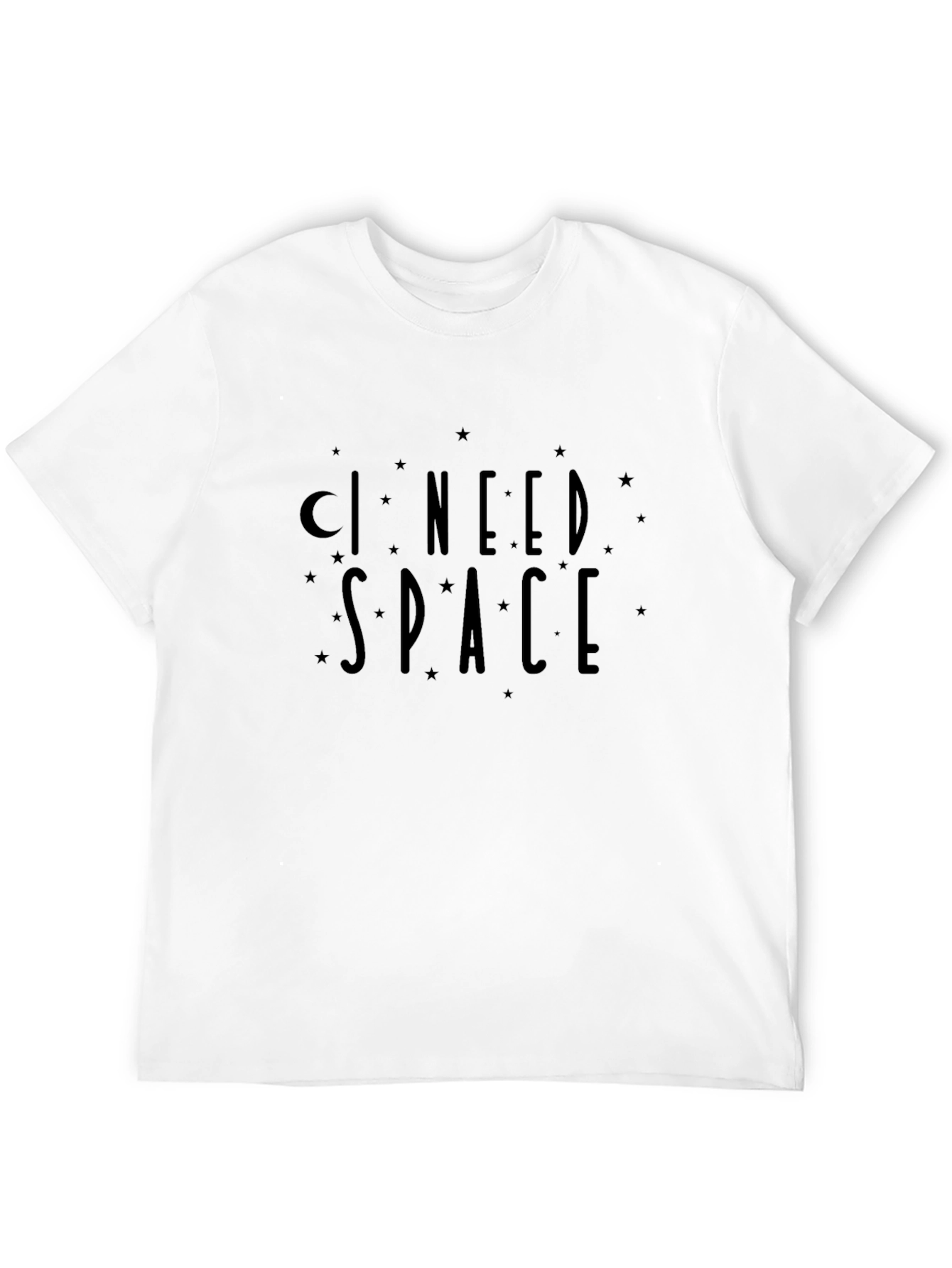 I Need Space Graphic Tee - Black Cotton T-Shirt
