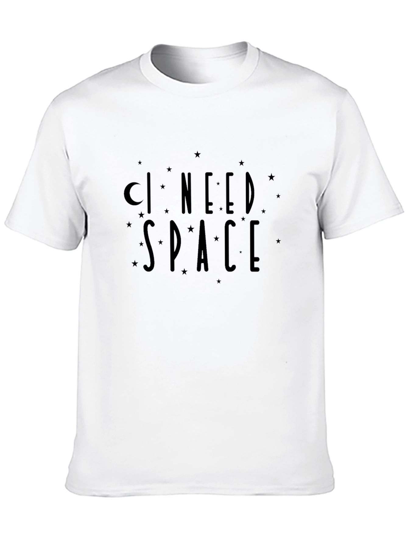 I Need Space Graphic Tee - Black Cotton T-Shirt