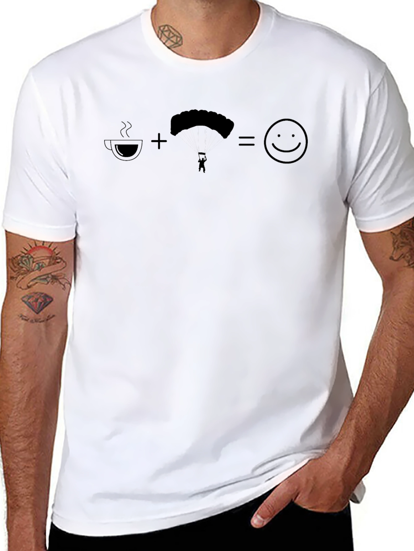 Coffee Plus Skydiving Equals Happiness T-Shirt