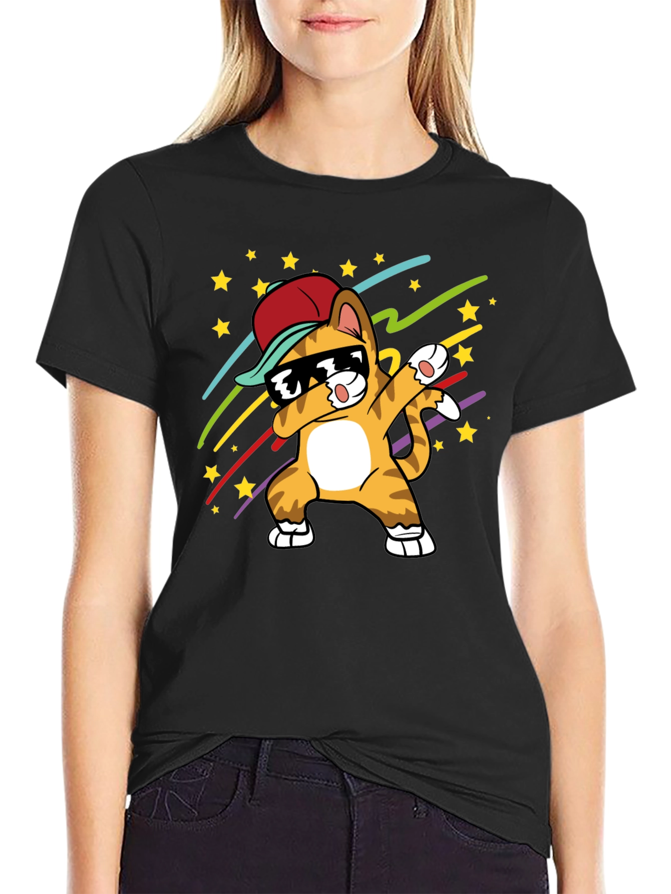 Dabbing Cat T-Shirt - Cool Graphic Tee
