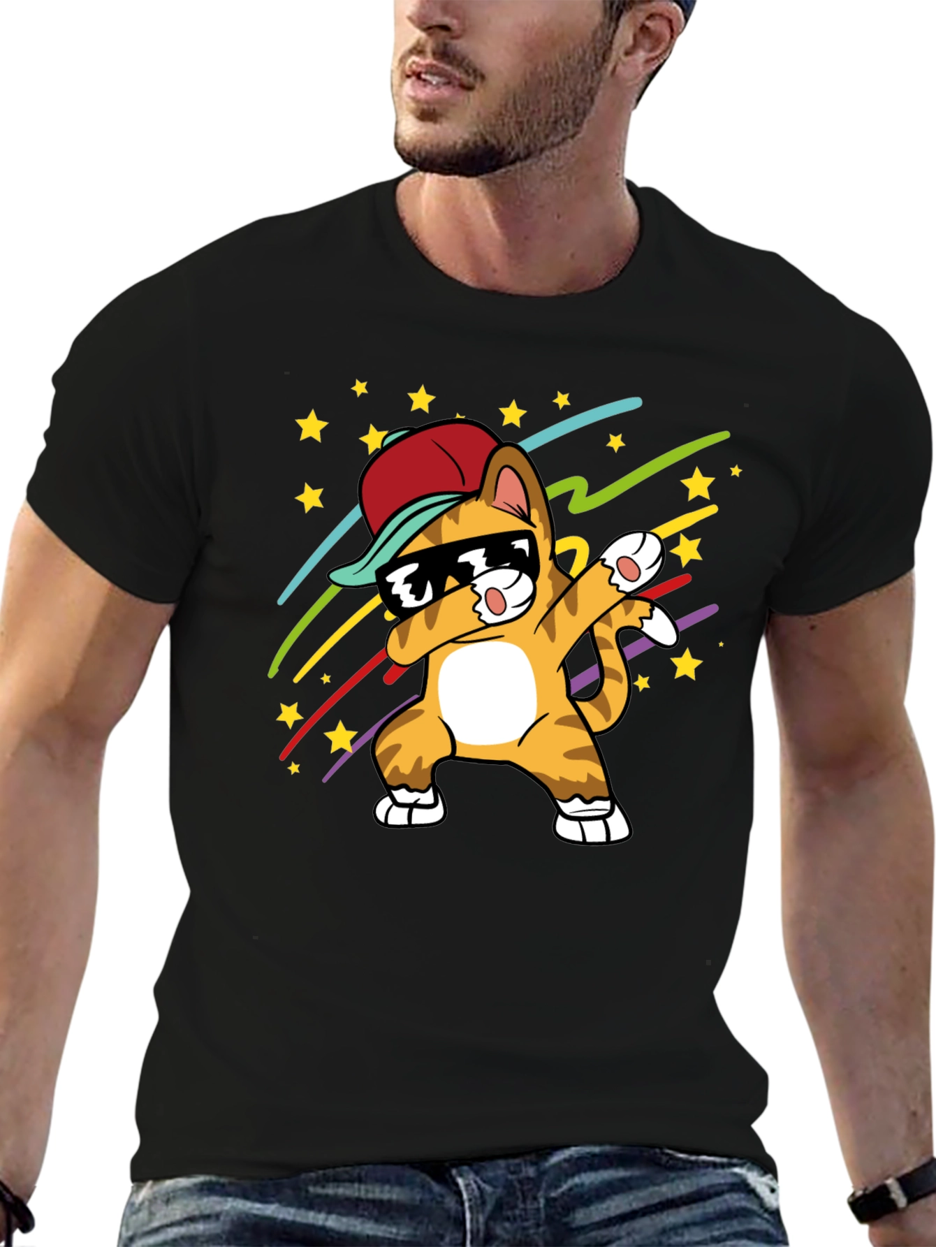 Dabbing Cat T-Shirt - Cool Graphic Tee