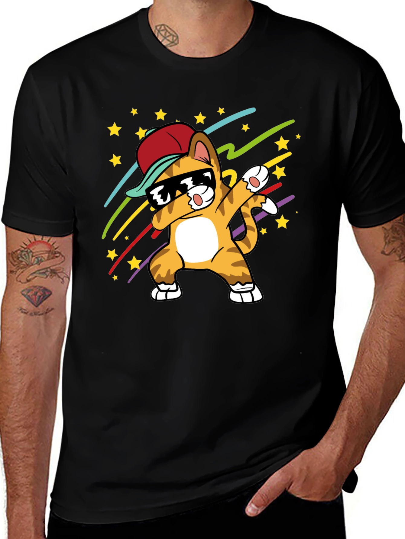 Dabbing Cat T-Shirt - Cool Graphic Tee