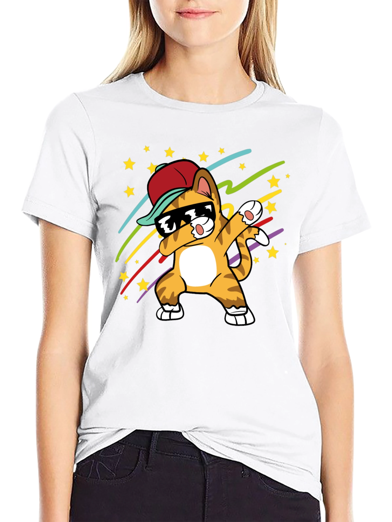 Dabbing Cat T-Shirt - Cool Graphic Tee