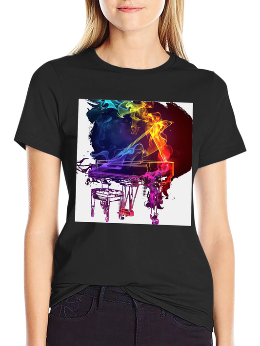 Colorful Piano Graphic Tee - Music Lovers Style