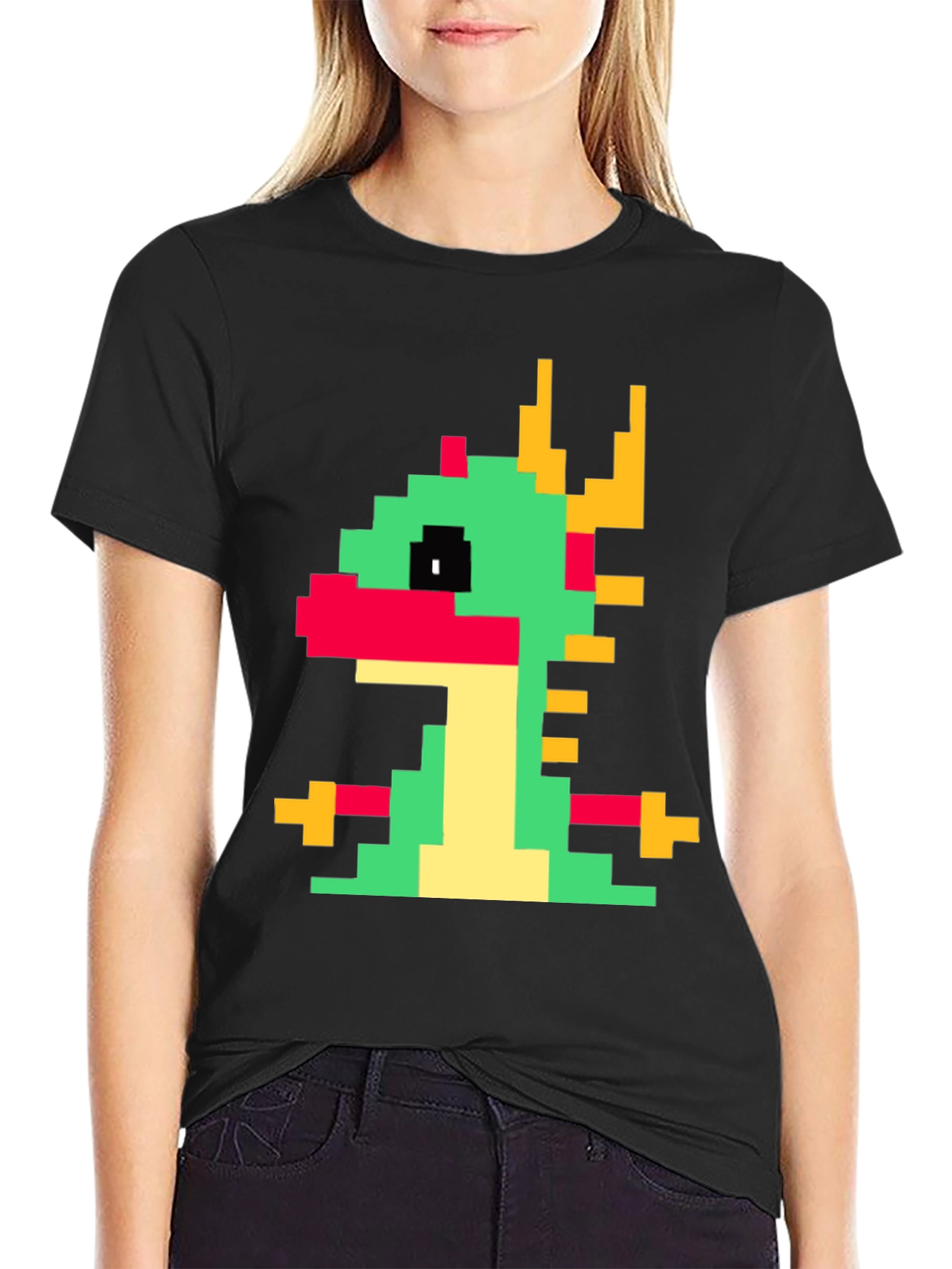 Retro Pixel Dragon Graphic Tee