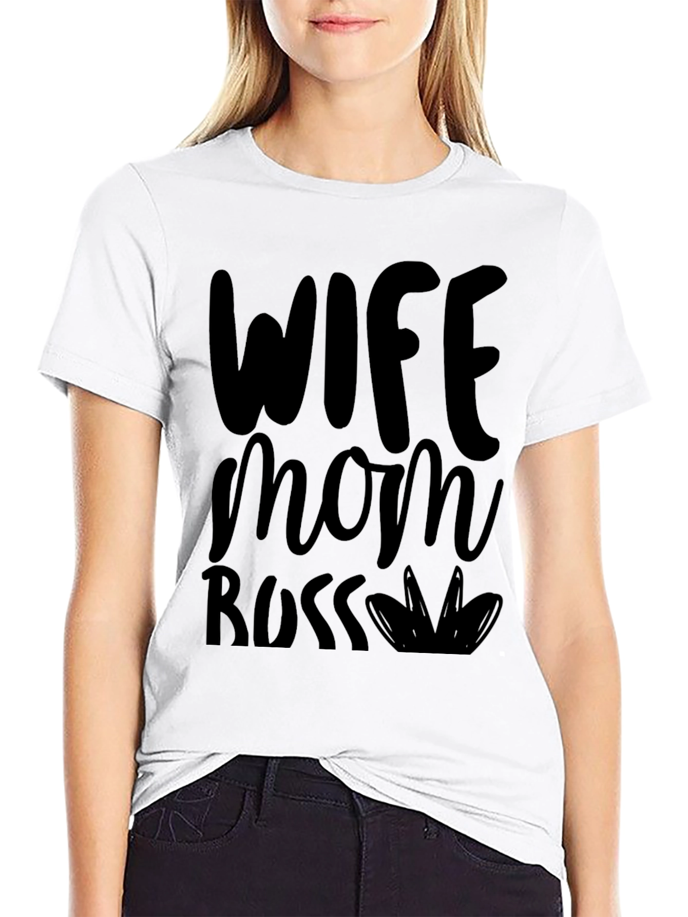 Wife Mom Boss Graphic Tee - Stylish Black T-Shirt