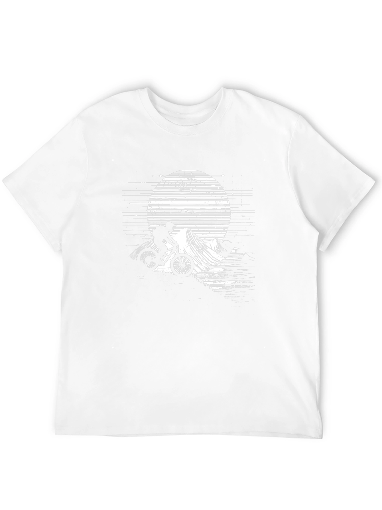 Mountain Biker Moon Graphic Tee - Black