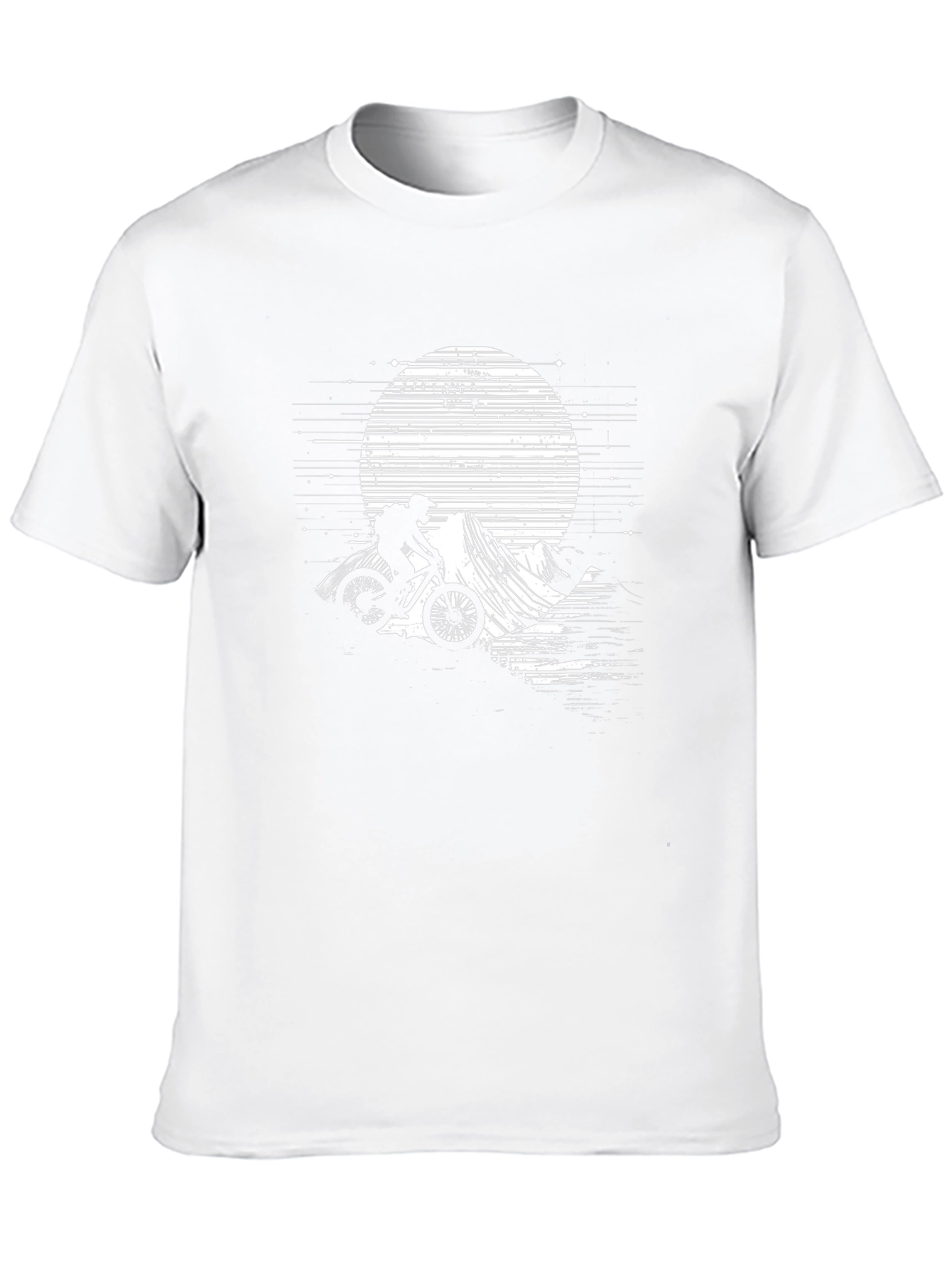 Mountain Biker Moon Graphic Tee - Black