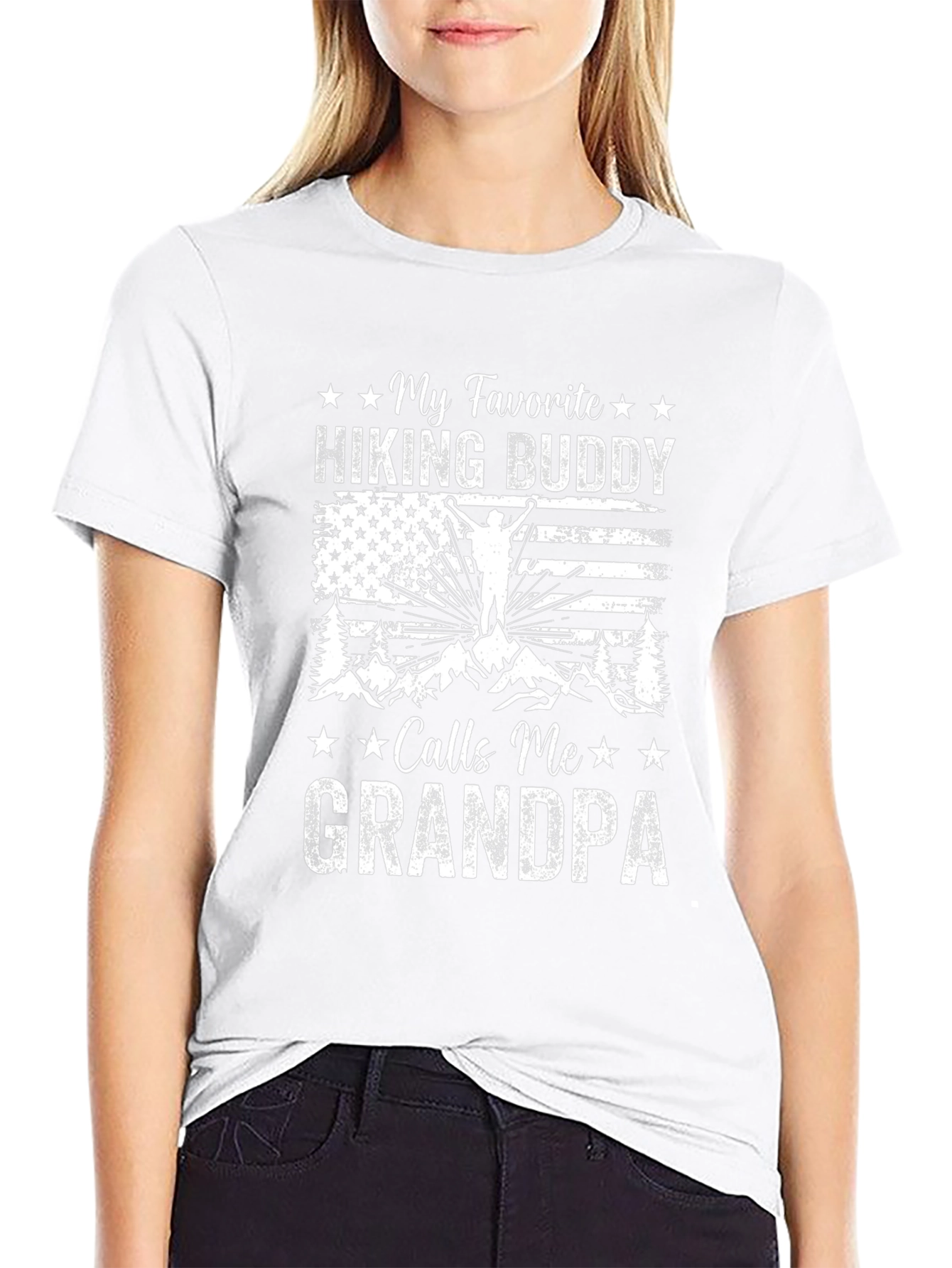 Hiking Buddy Grandpa Tee - Black