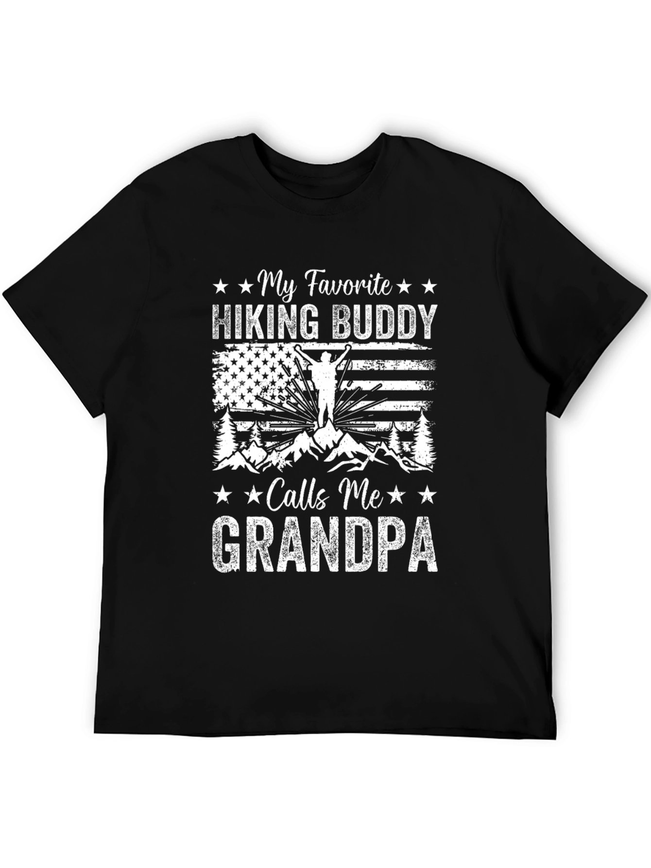 Hiking Buddy Grandpa Tee - Black