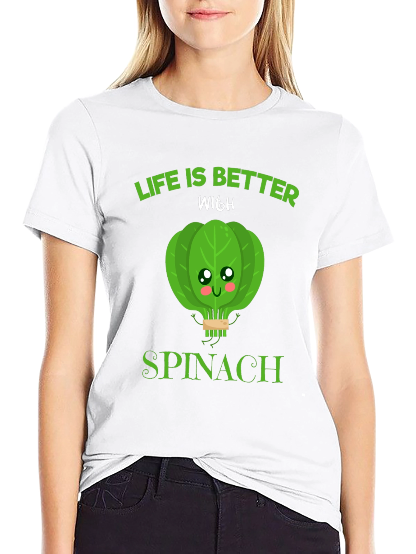 Life Is Better With Spinach Funny Graphic Tee