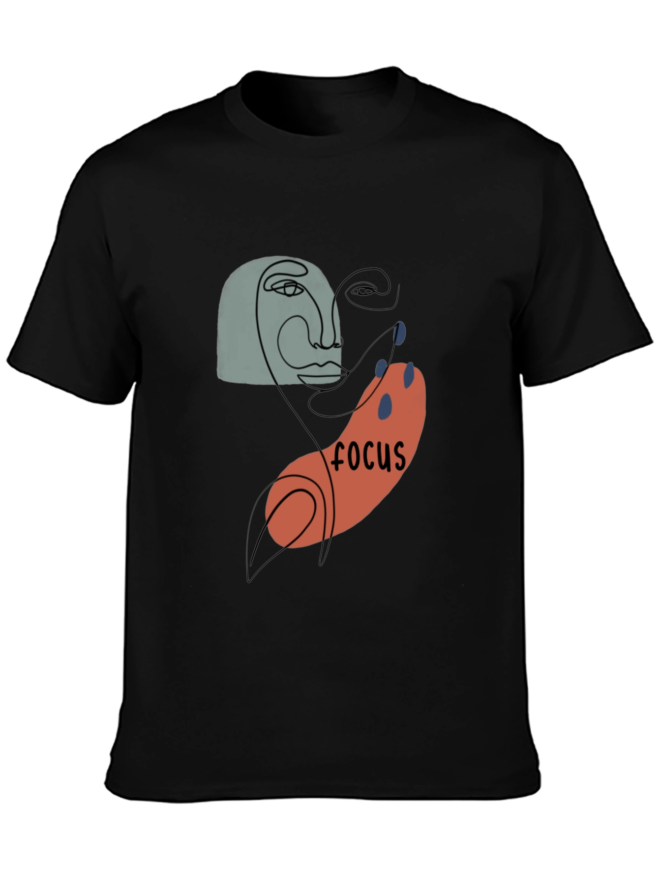 Abstract Focus Graphic Black T-Shirt