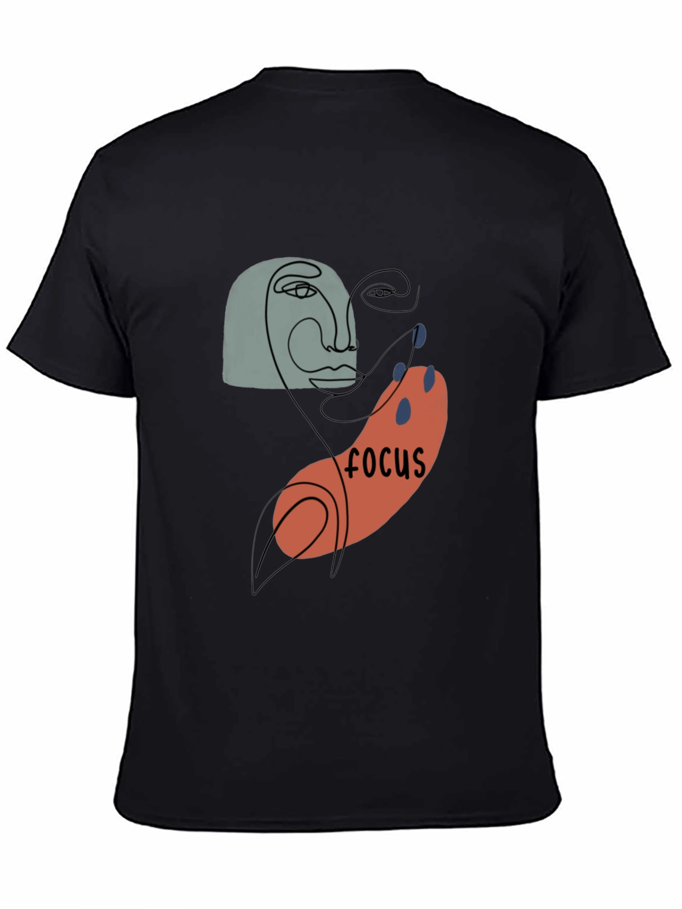 Abstract Focus Graphic Black T-Shirt