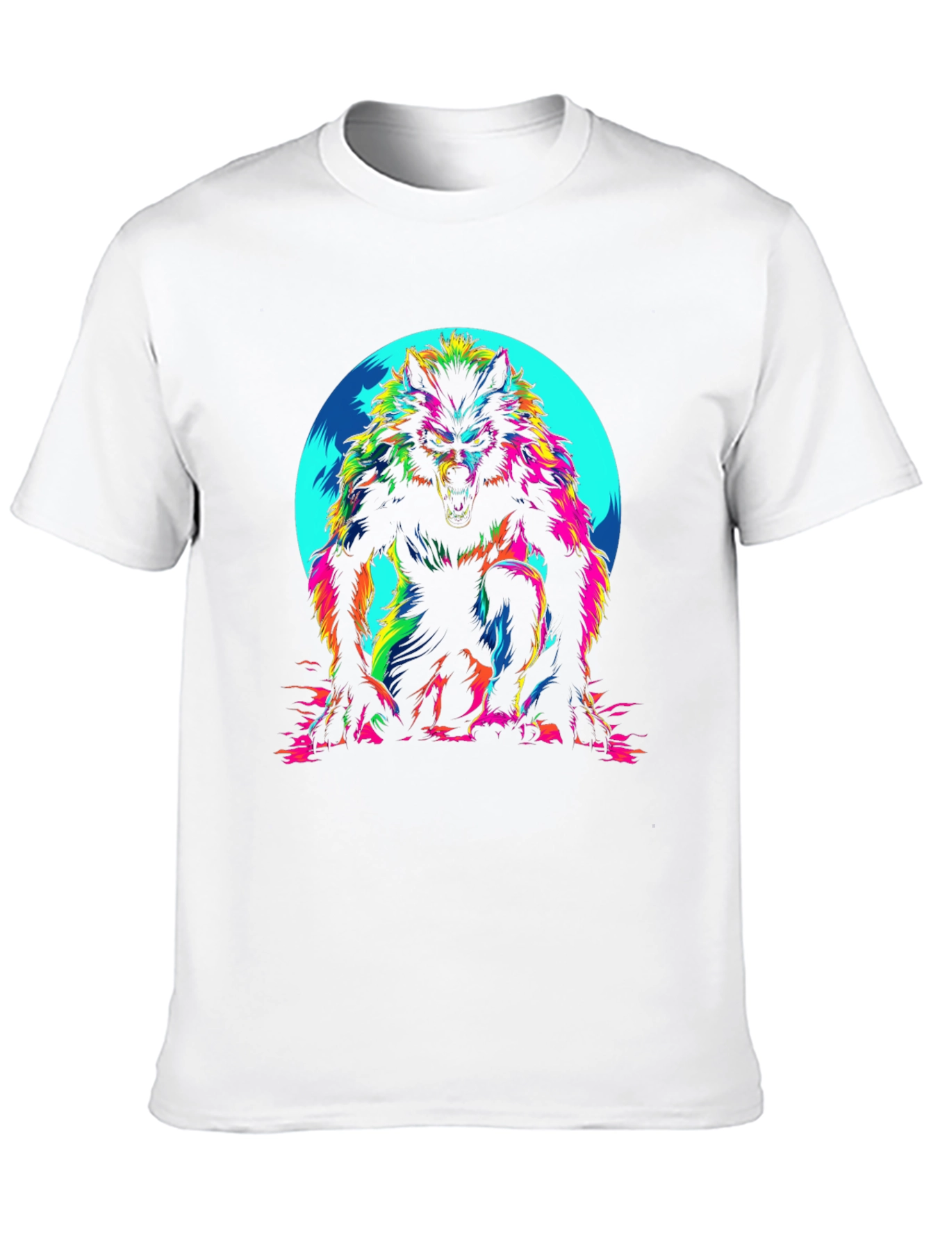 Colorful Werewolf Graphic T-Shirt
