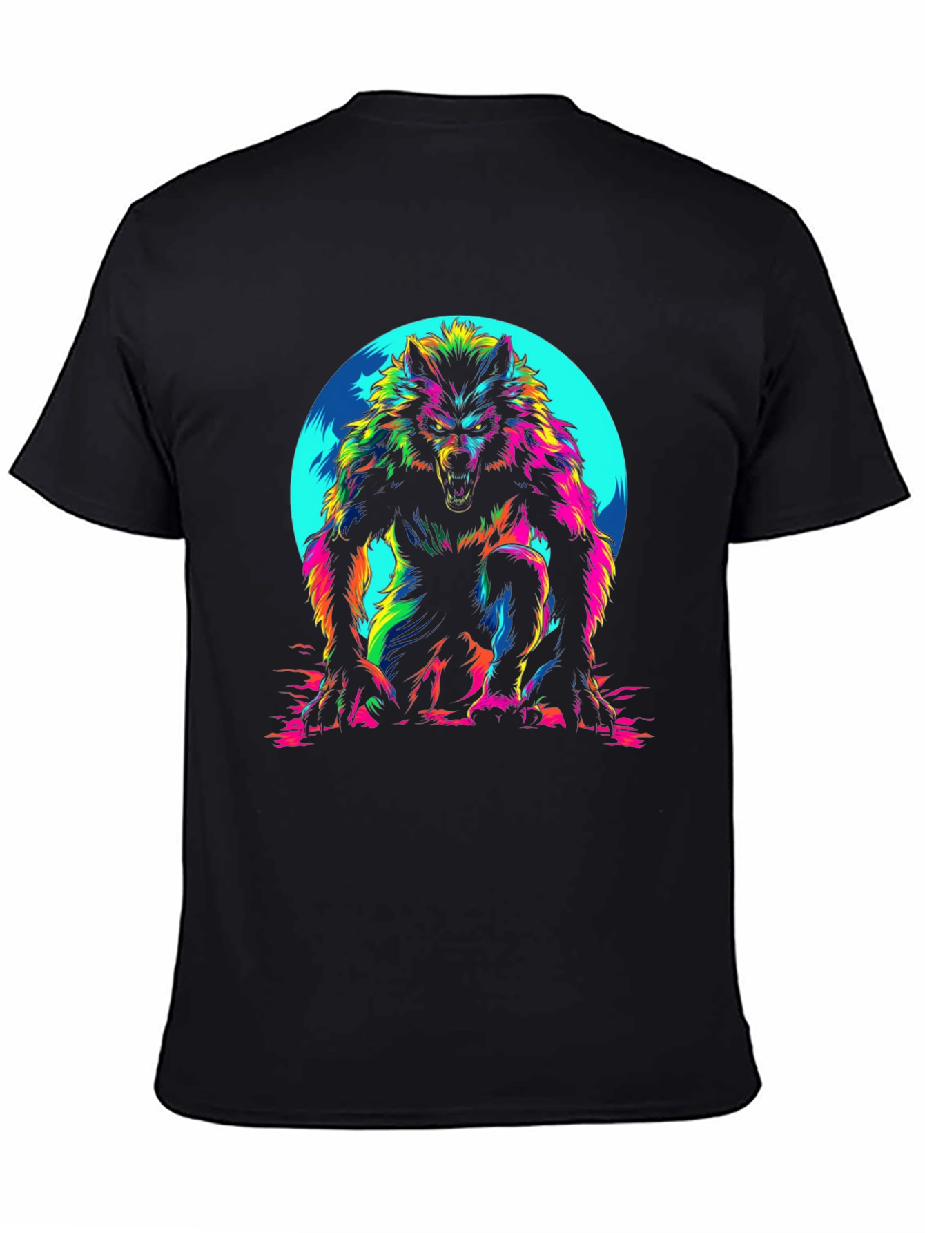 Colorful Werewolf Graphic T-Shirt