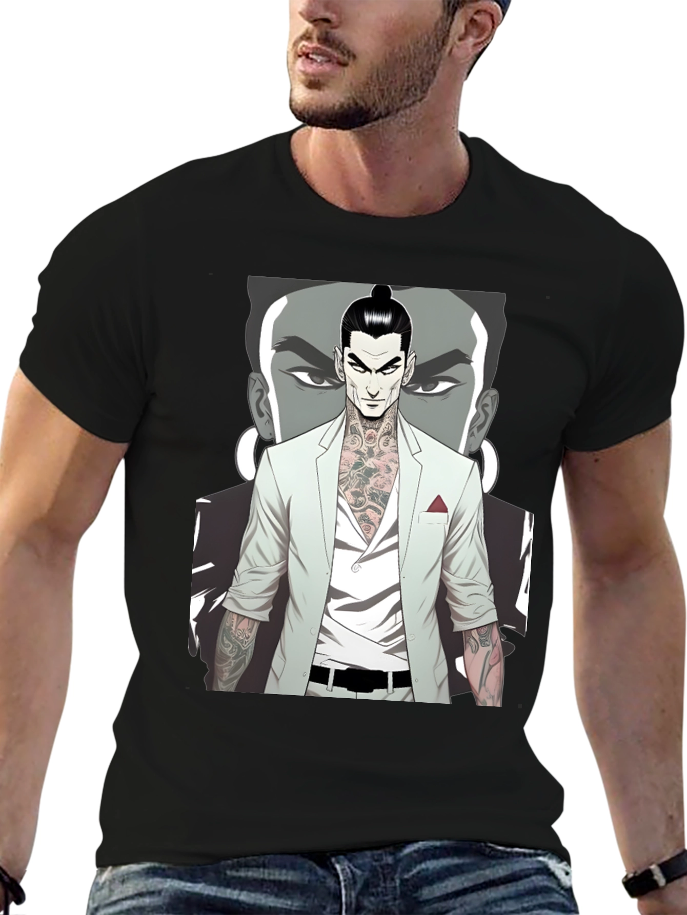 Tattooed Man Graphic Tee - Cool Streetwear