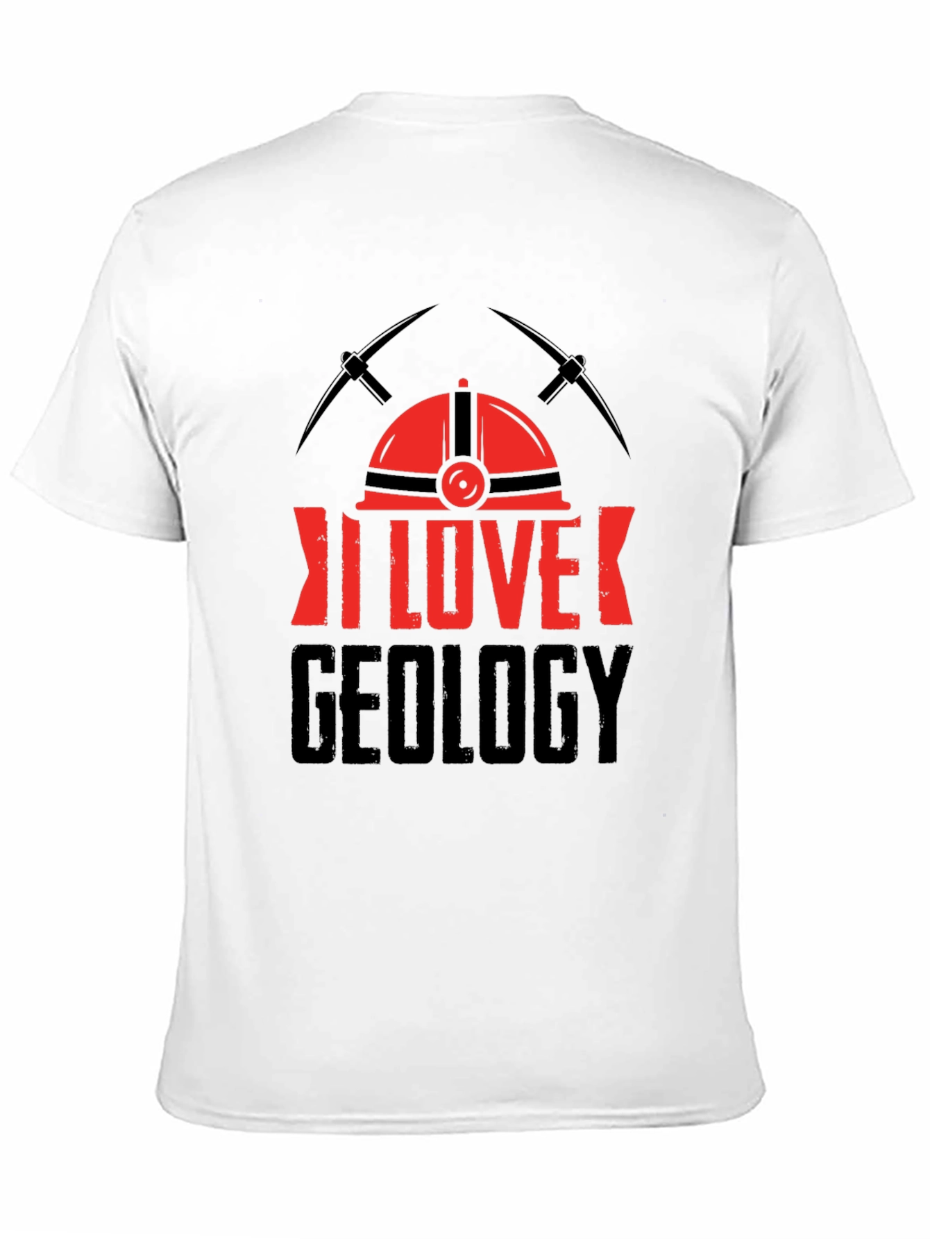 I Love Geology T-Shirt - Miners Helmet Design