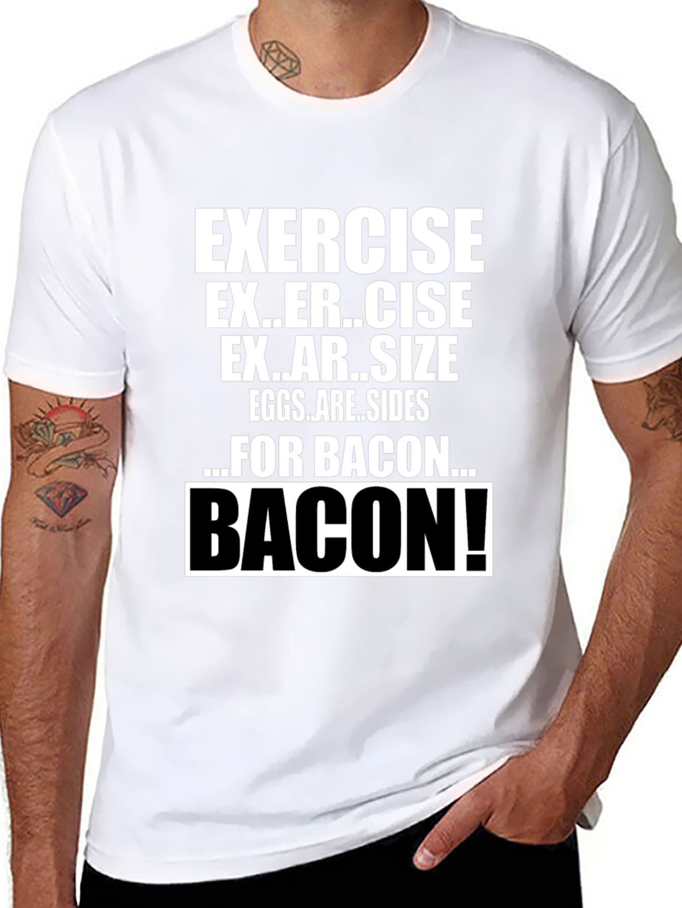 Funny Exercise for Bacon T-Shirt